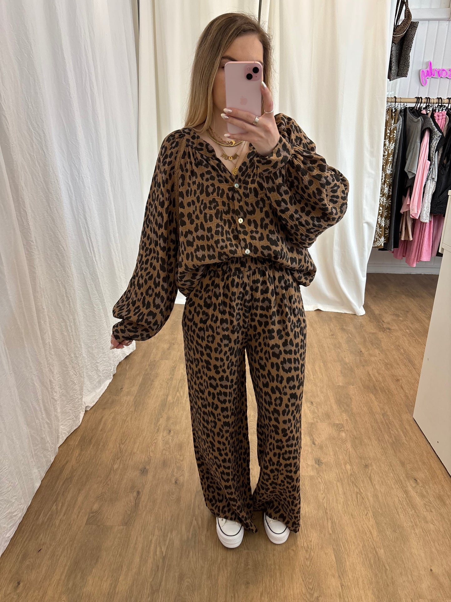 Pantalon LYA Léopard Camel