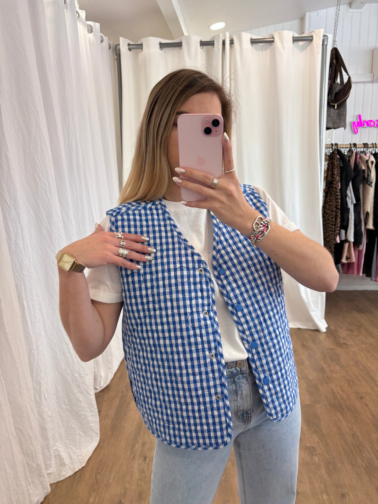 Veste sans manches LUCILE Bleu réversible