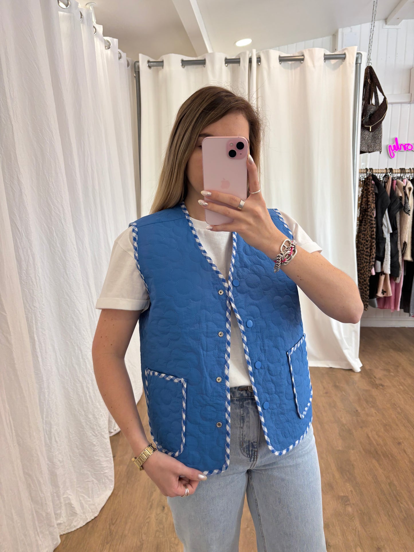 Veste sans manches LUCILE Bleu réversible