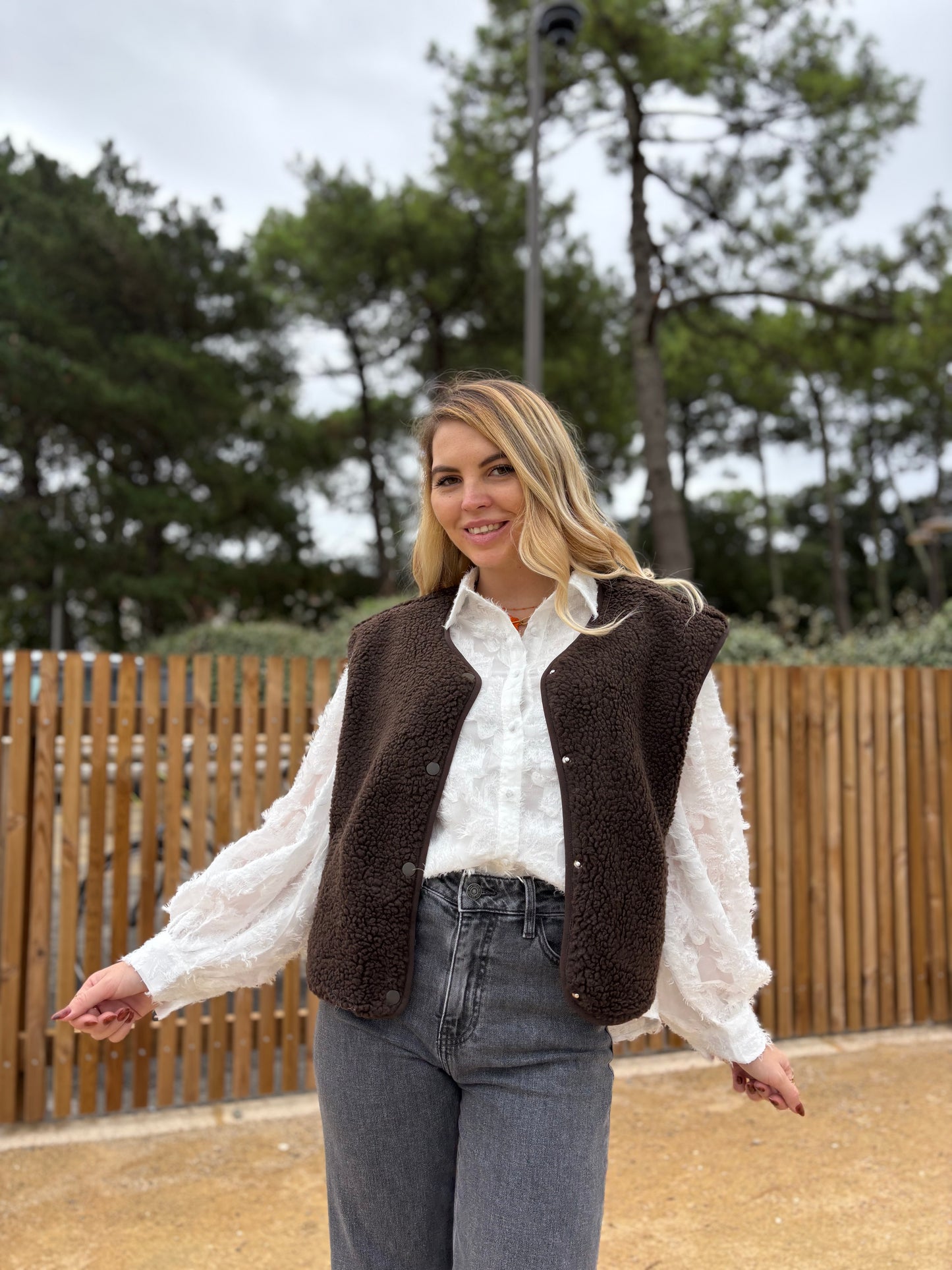 Veste sans manches ABY Café/Chocolat