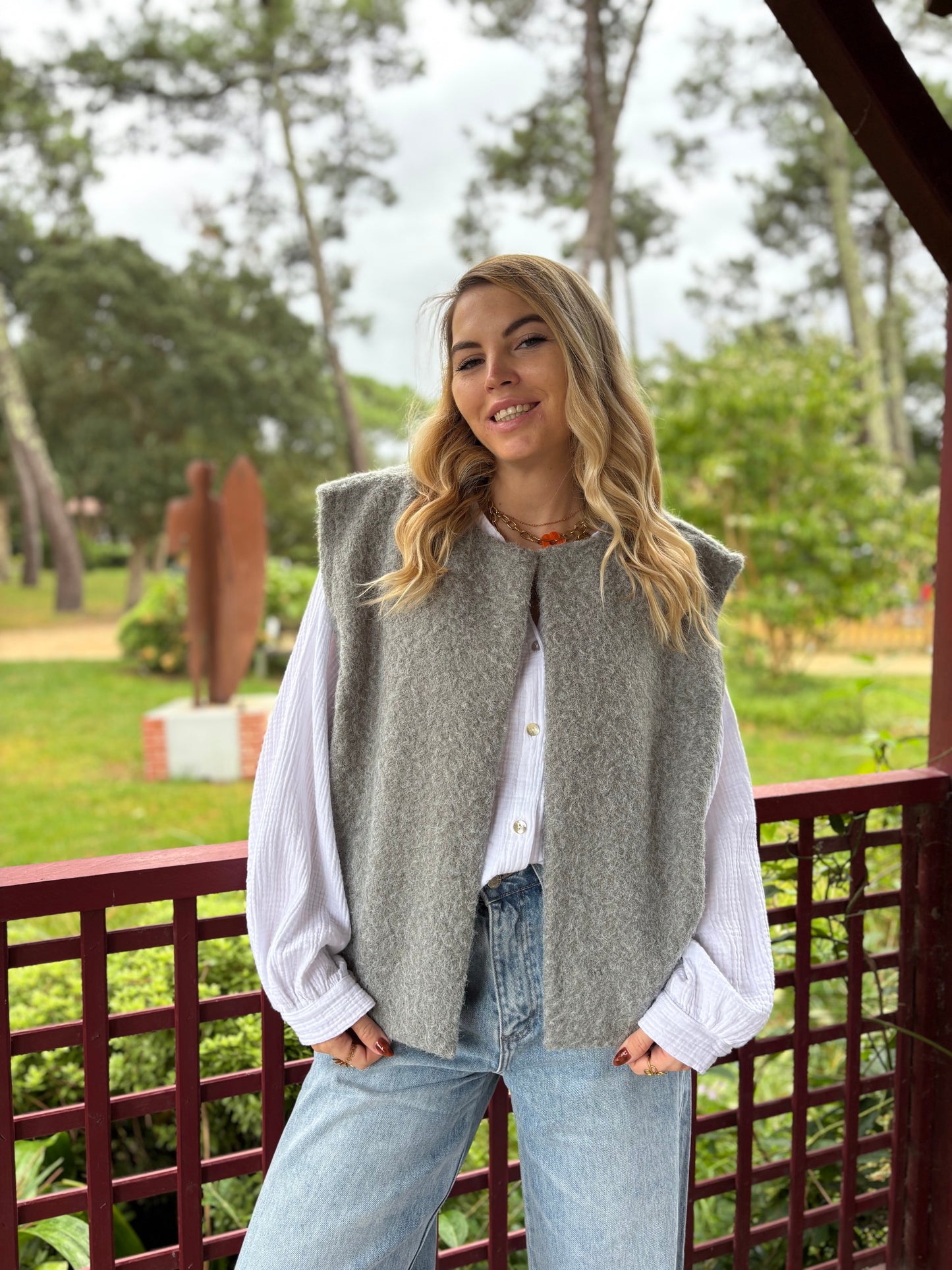 Veste sans manches LILI Gris clair
