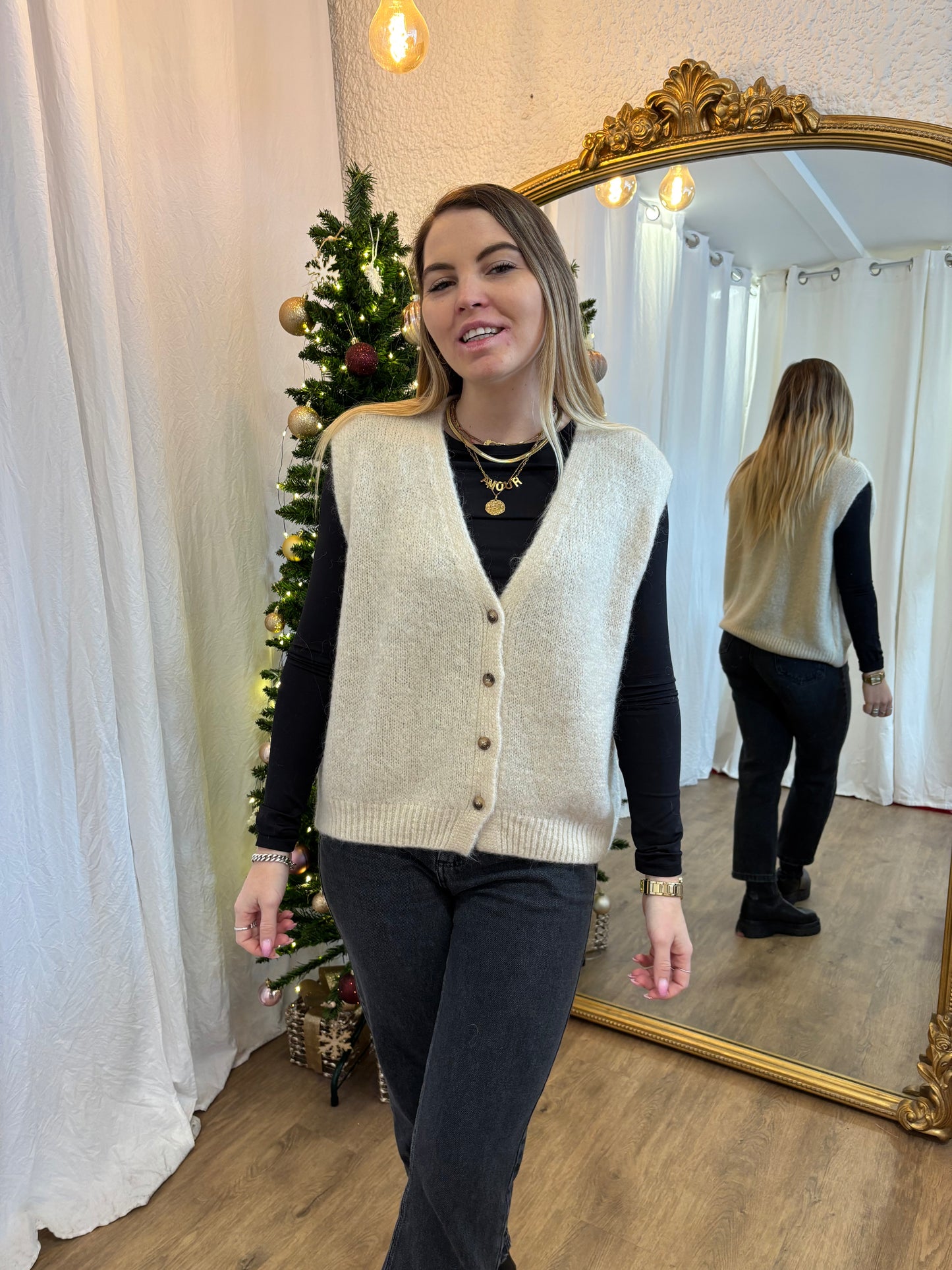 6 - Gilet TOM Beige clair