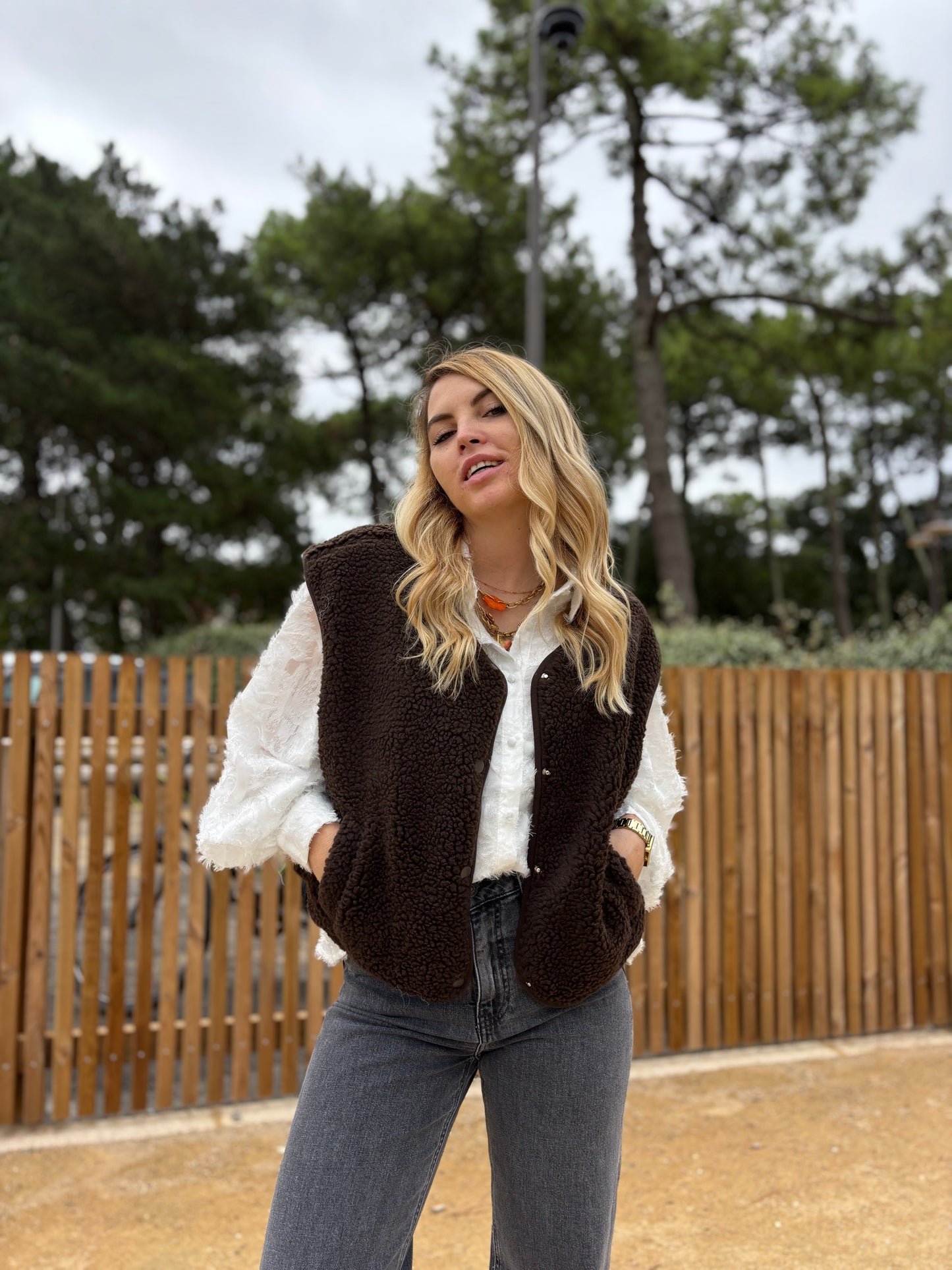 Veste sans manches ABY Café/Chocolat