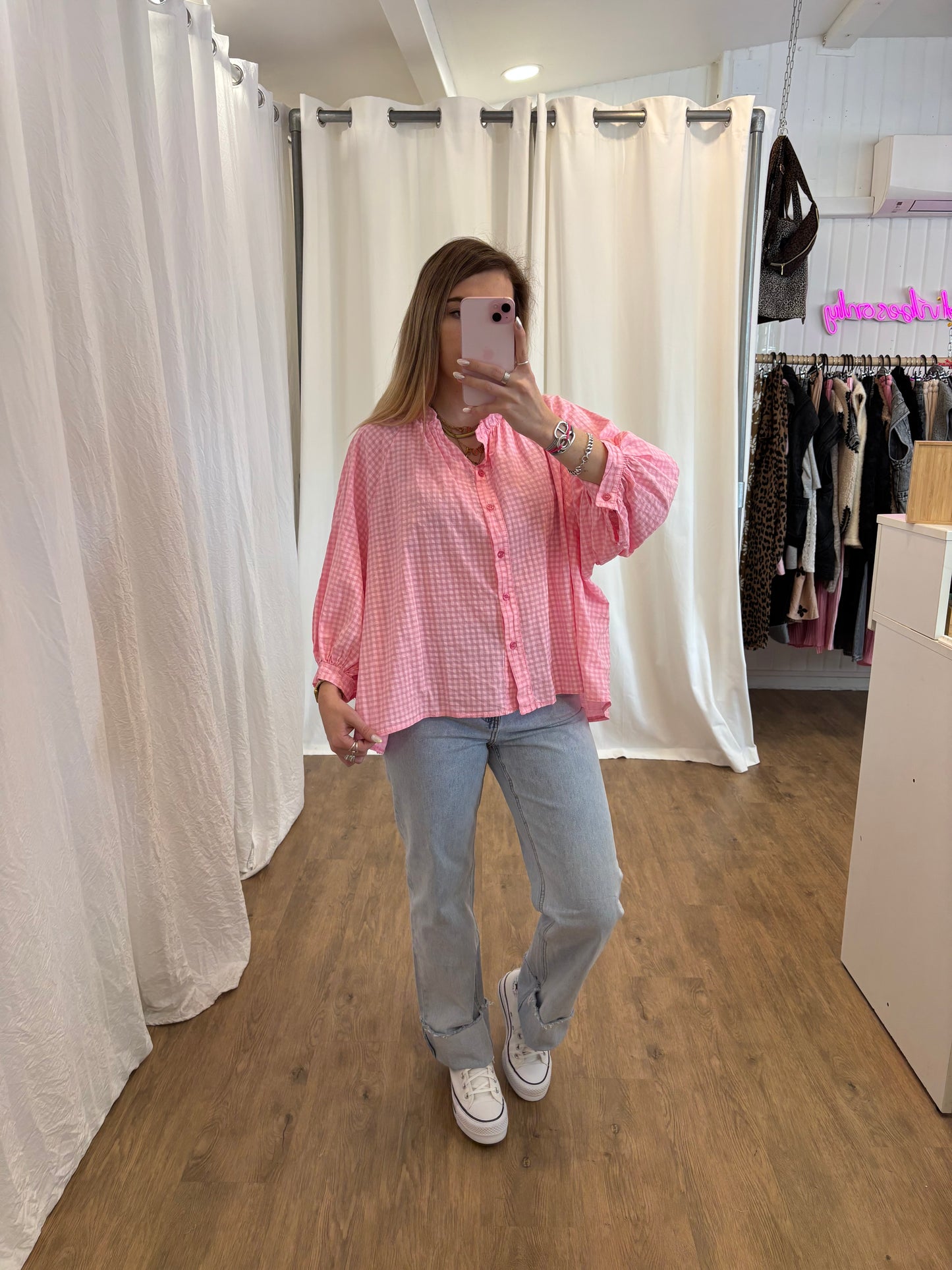 Chemise JOSEPHINE Vichy Rose
