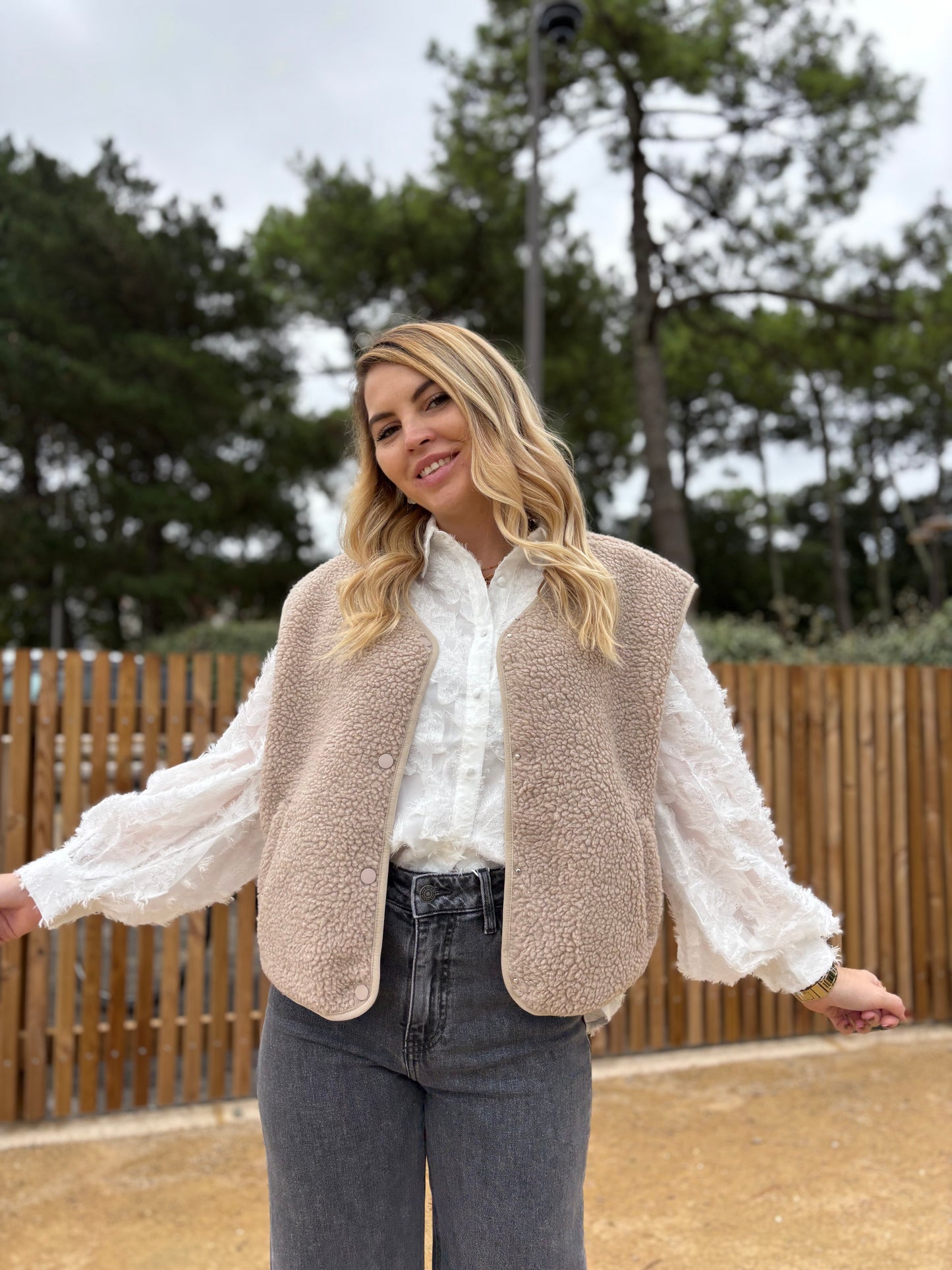 Veste sans manches ABY Taupe clair