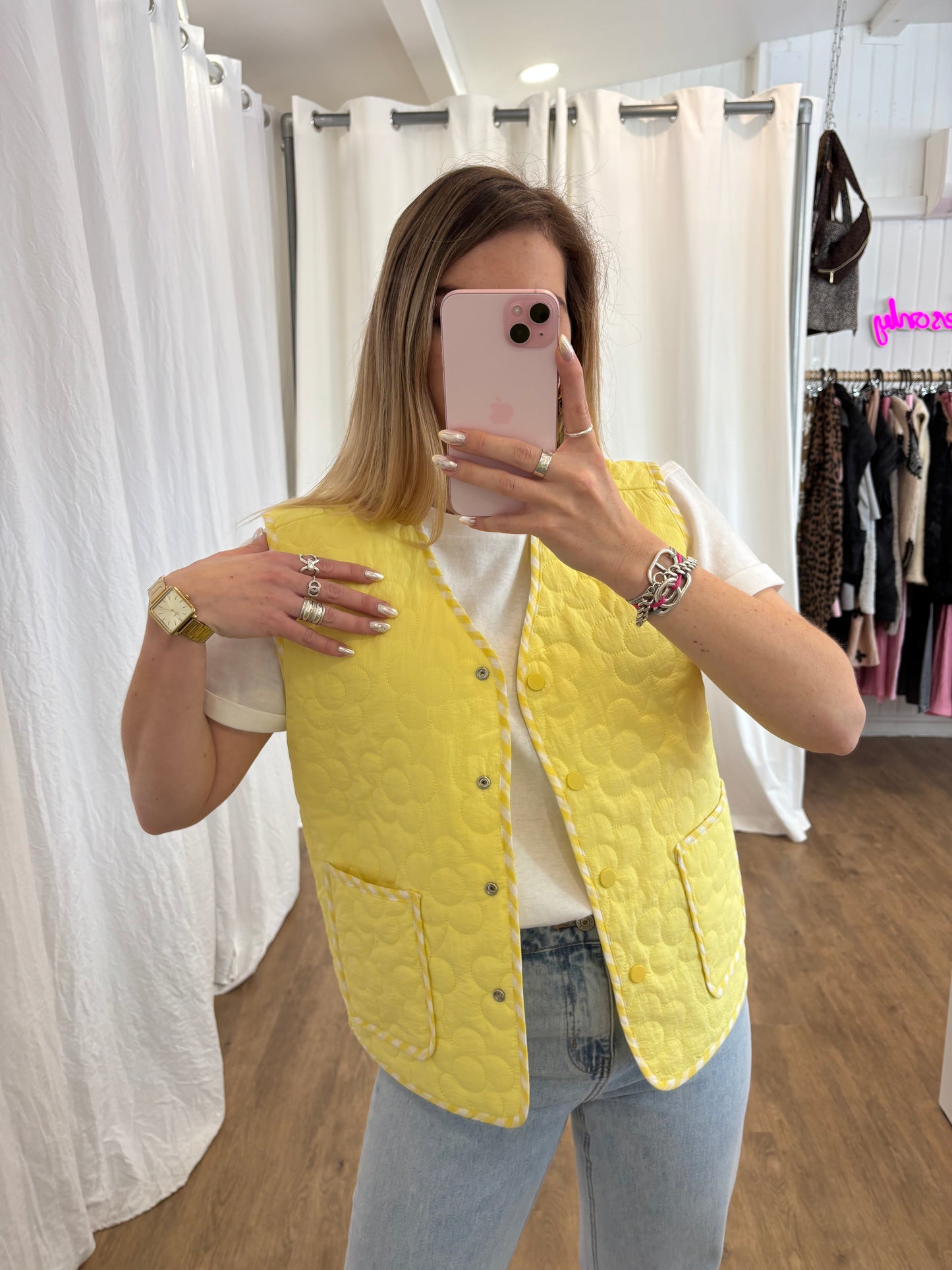 Veste sans manches LUCILE Jaune réversible