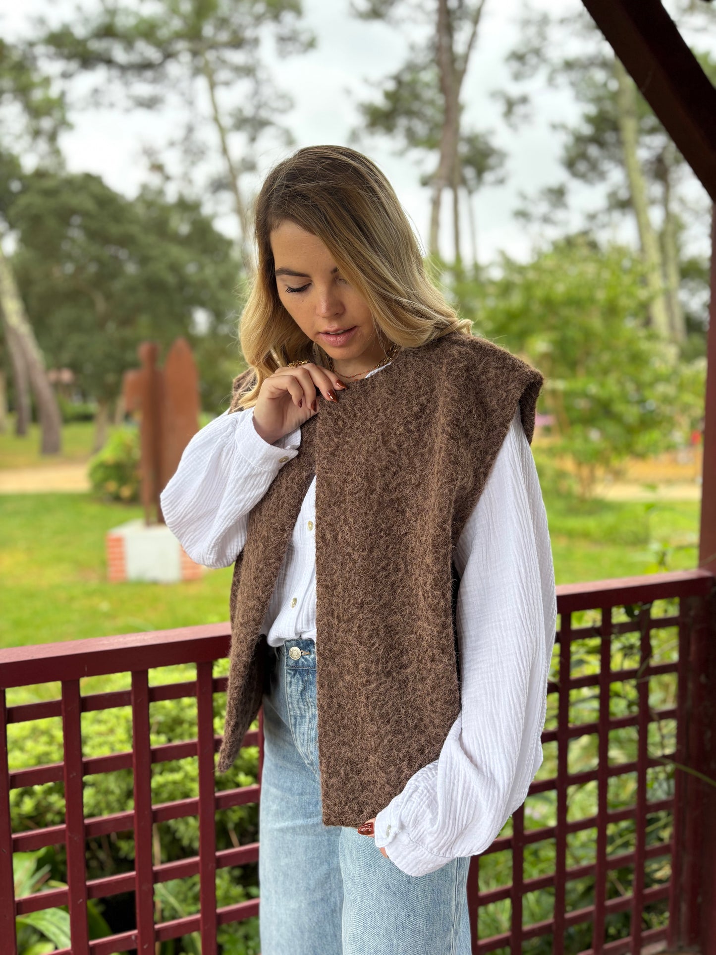 Veste sans manches LILI Chocolat