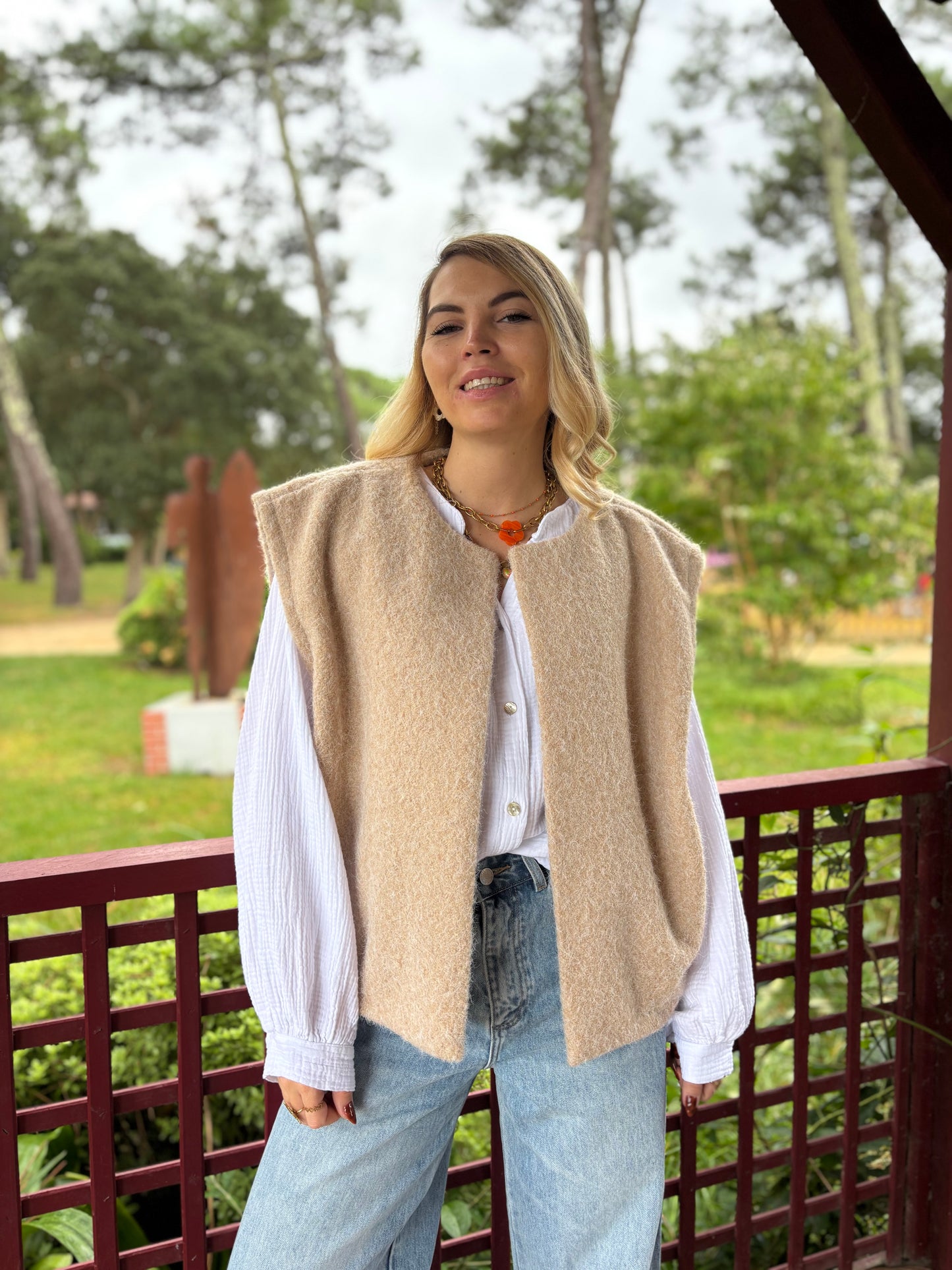 Veste sans manches LILI Beige