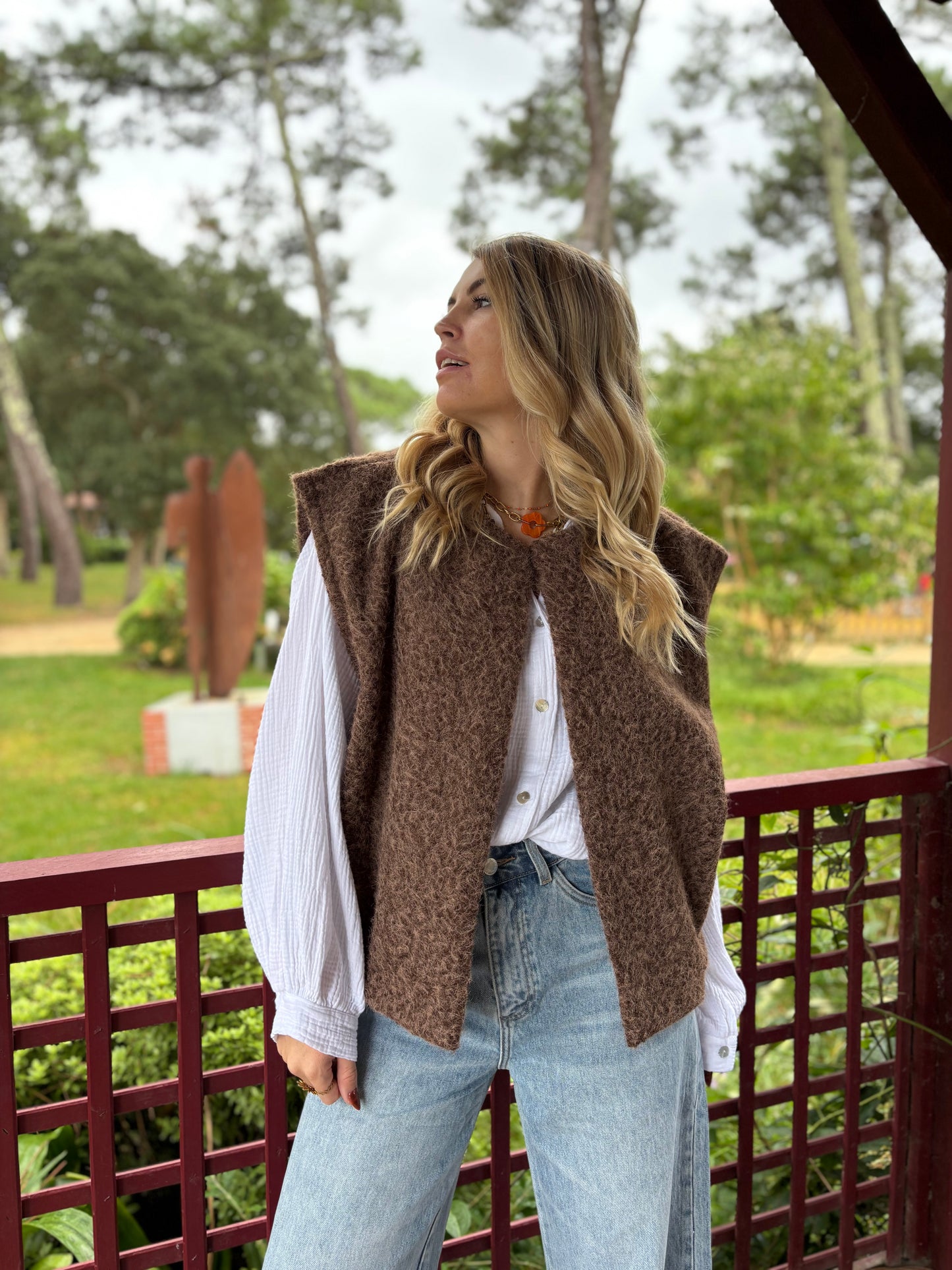 Veste sans manches LILI Chocolat