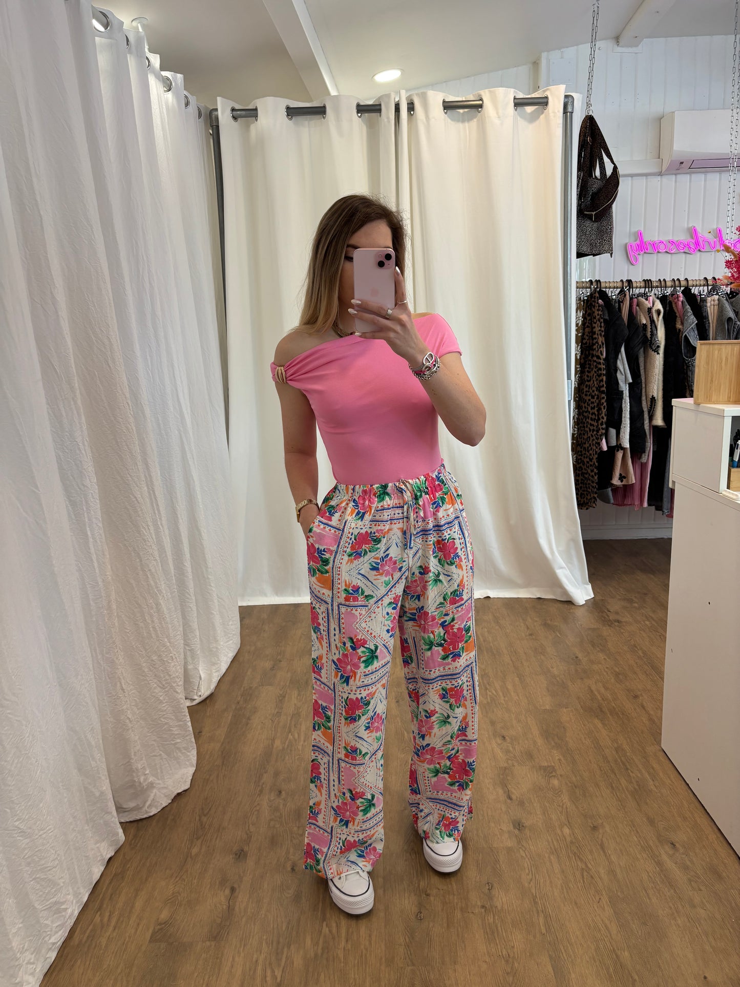 Pantalon FLEURS Fushia