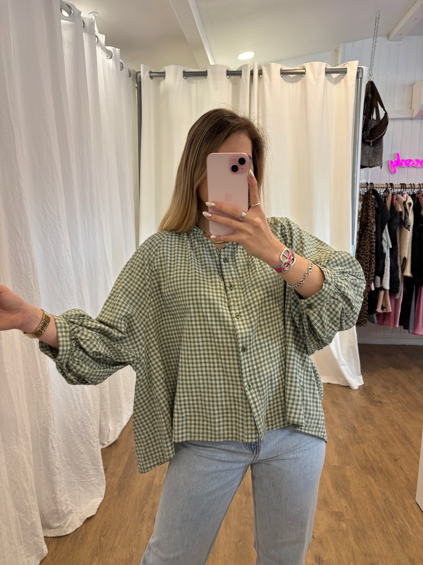 Chemise JOSEPHINE Vichy Kaki