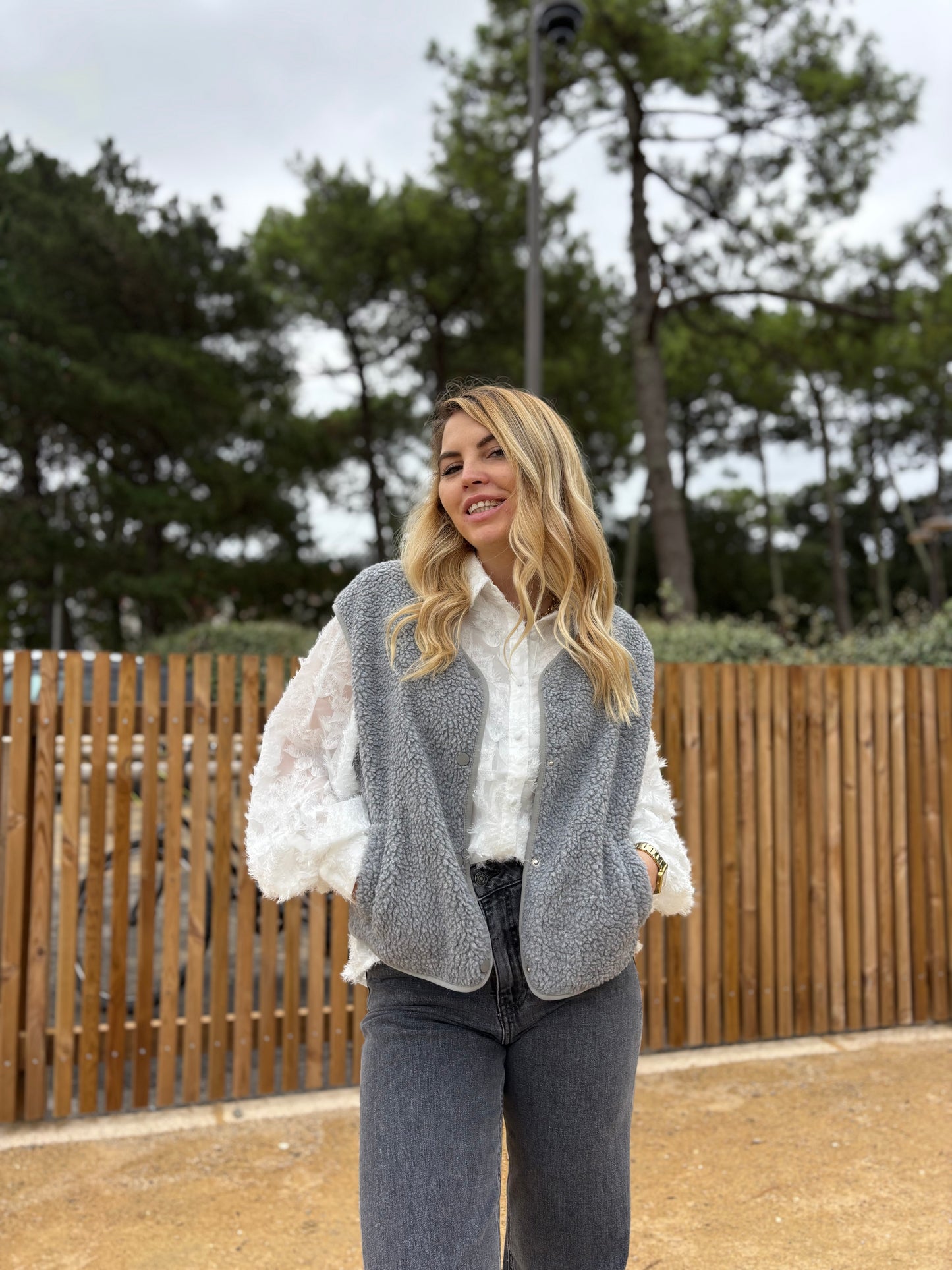 Veste sans manches ABY Gris clair