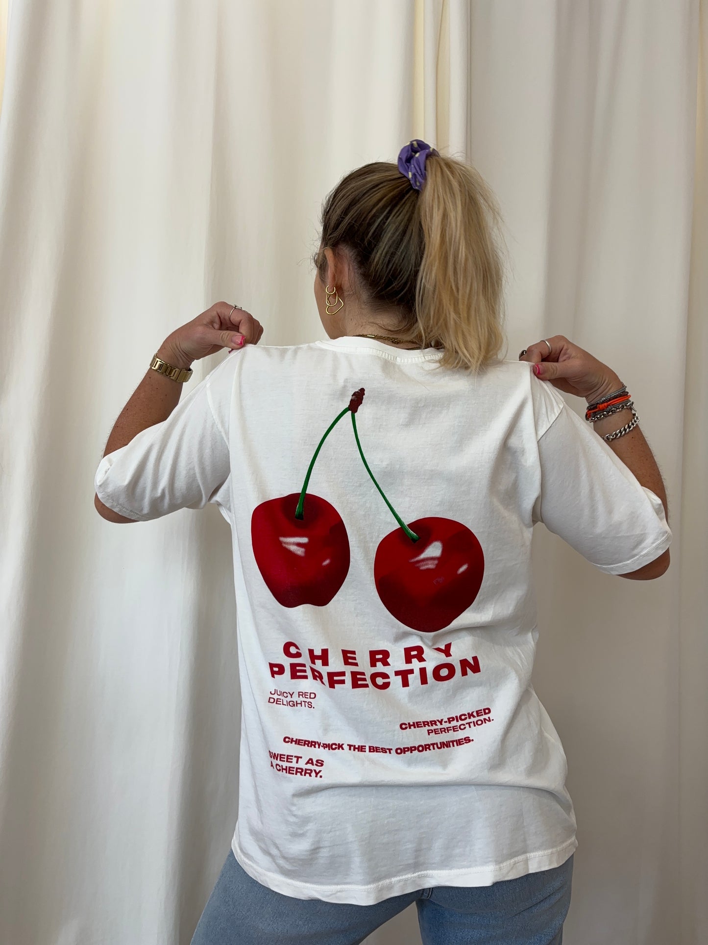 T-shirt CERISE Blanc