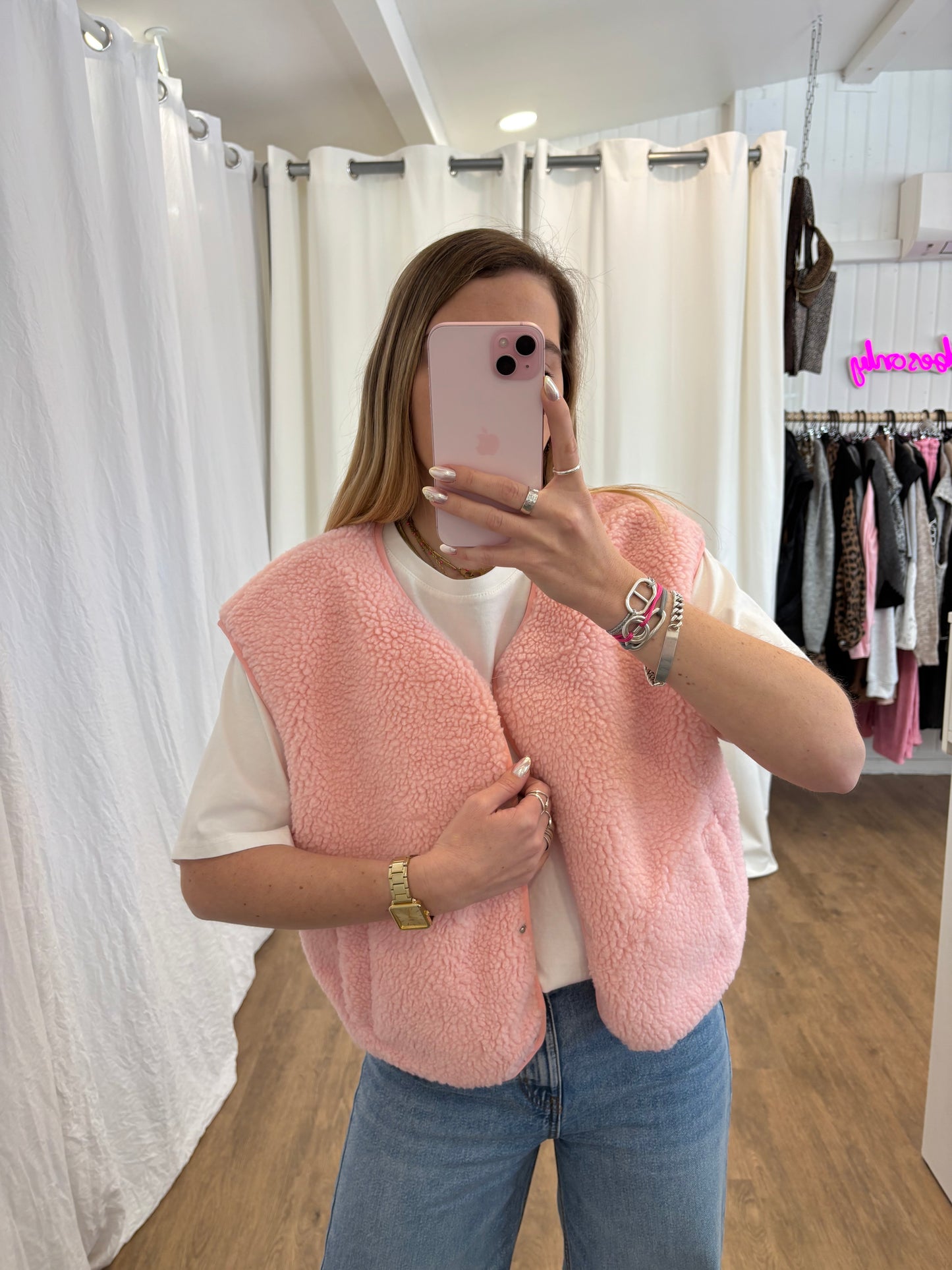 Veste sans manches ABY Rose clair