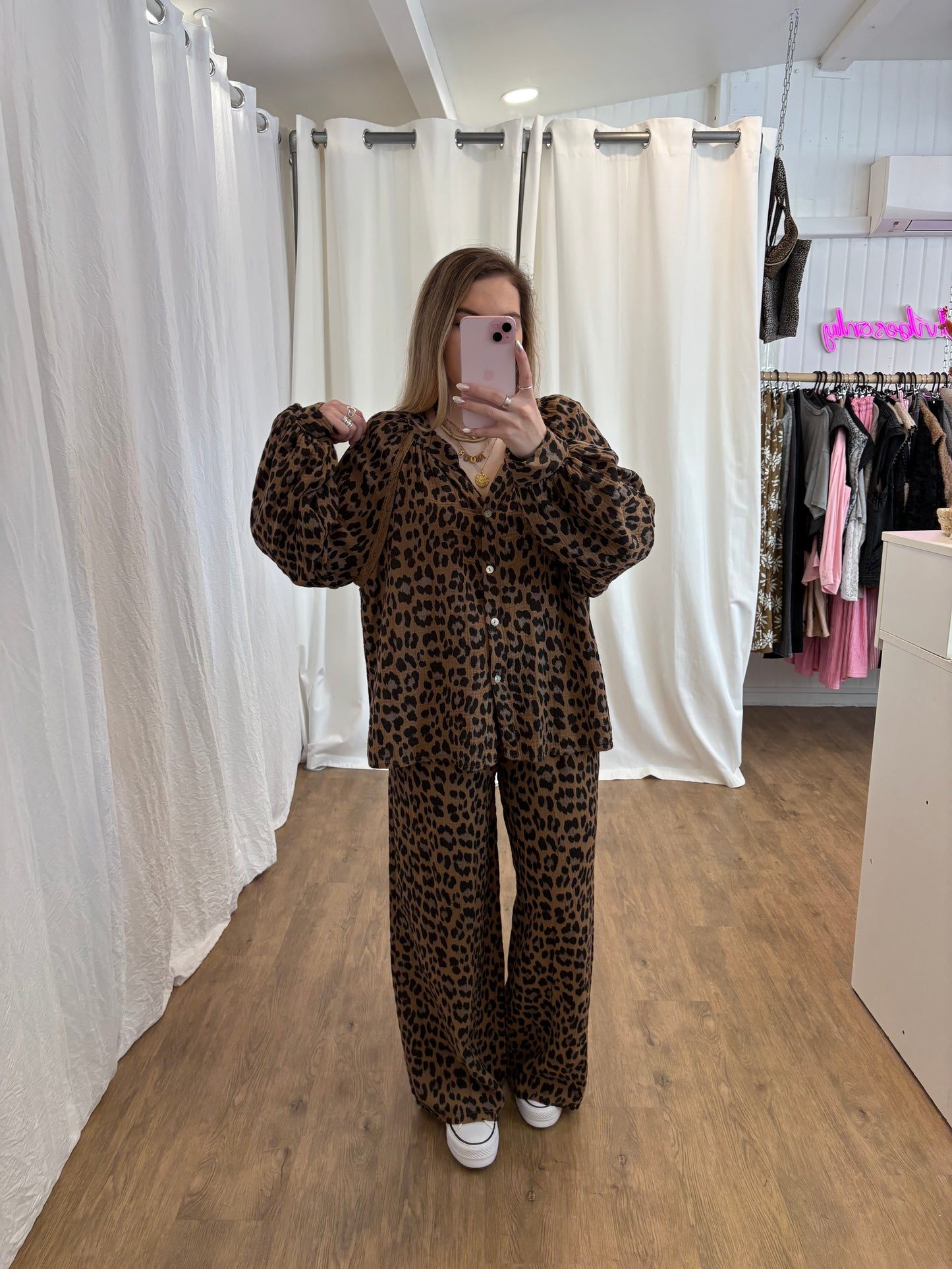 Pantalon LYA Léopard Camel