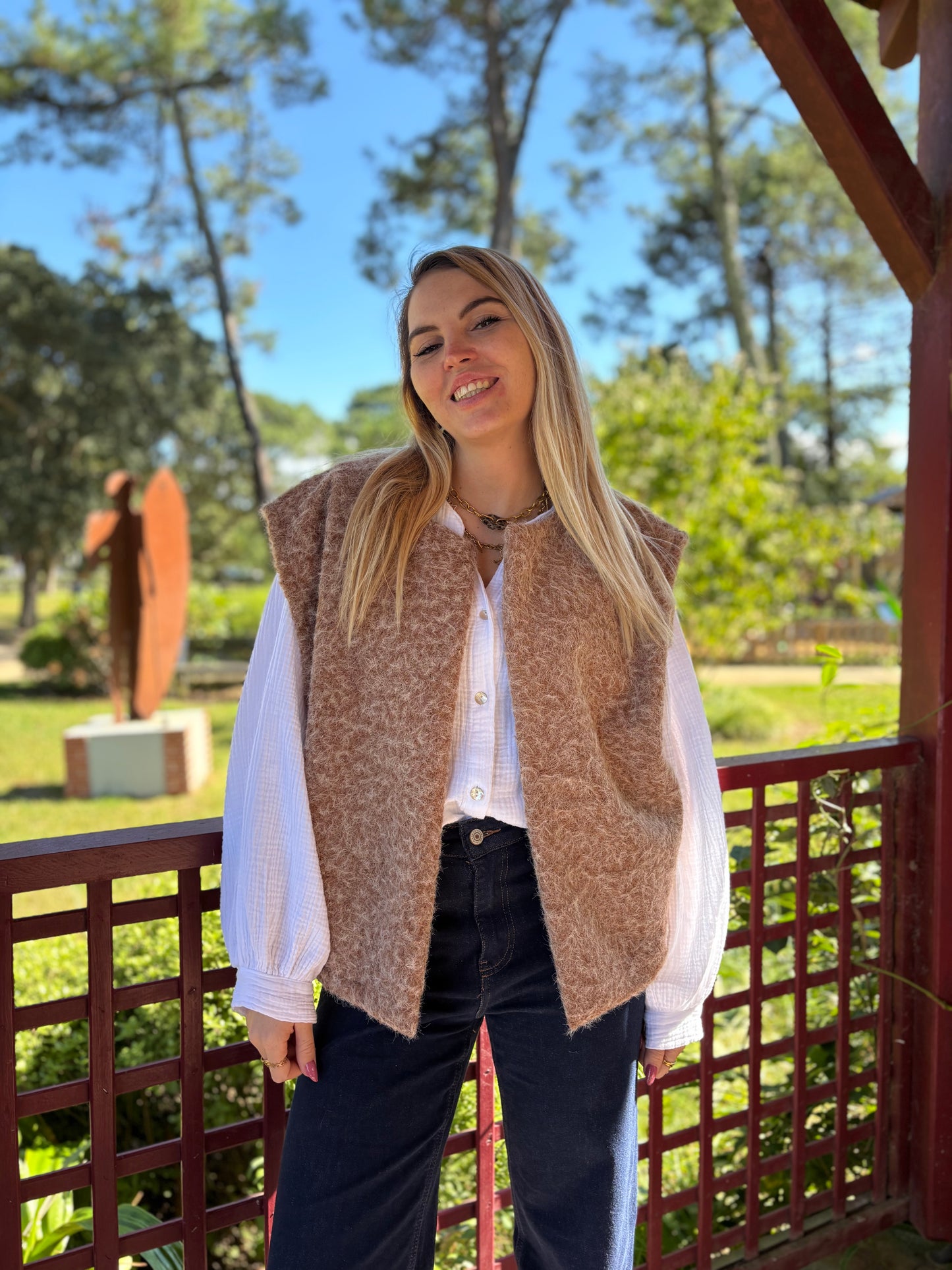 Veste sans manches LILI Camel