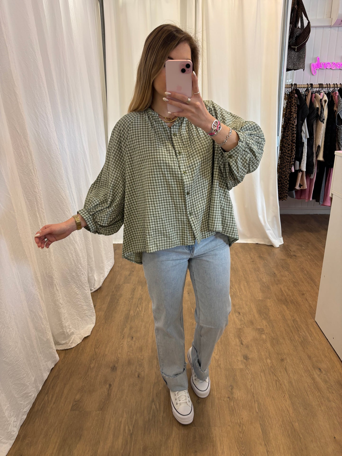 Chemise JOSEPHINE Vichy Kaki