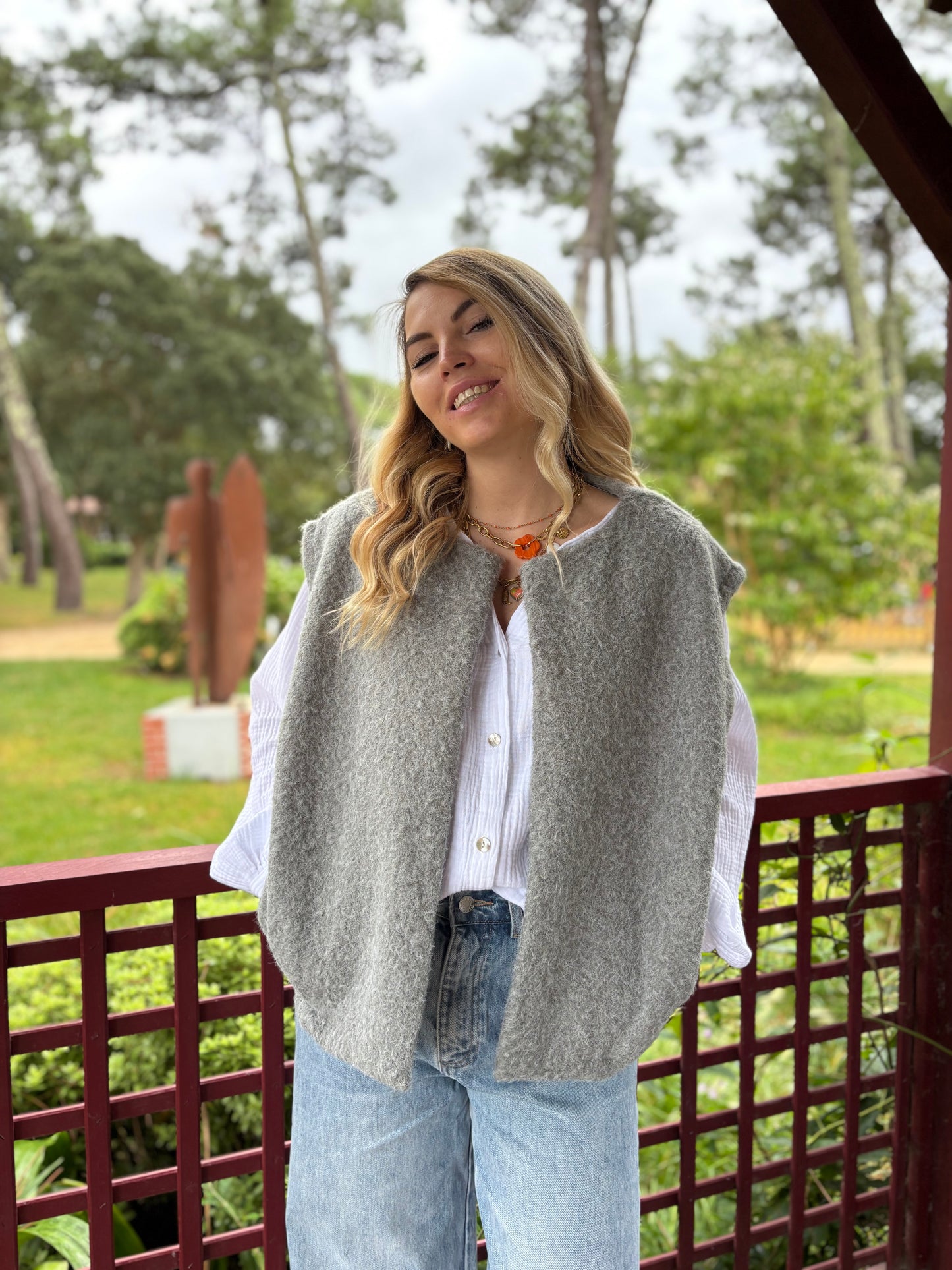 Veste sans manches LILI Gris clair