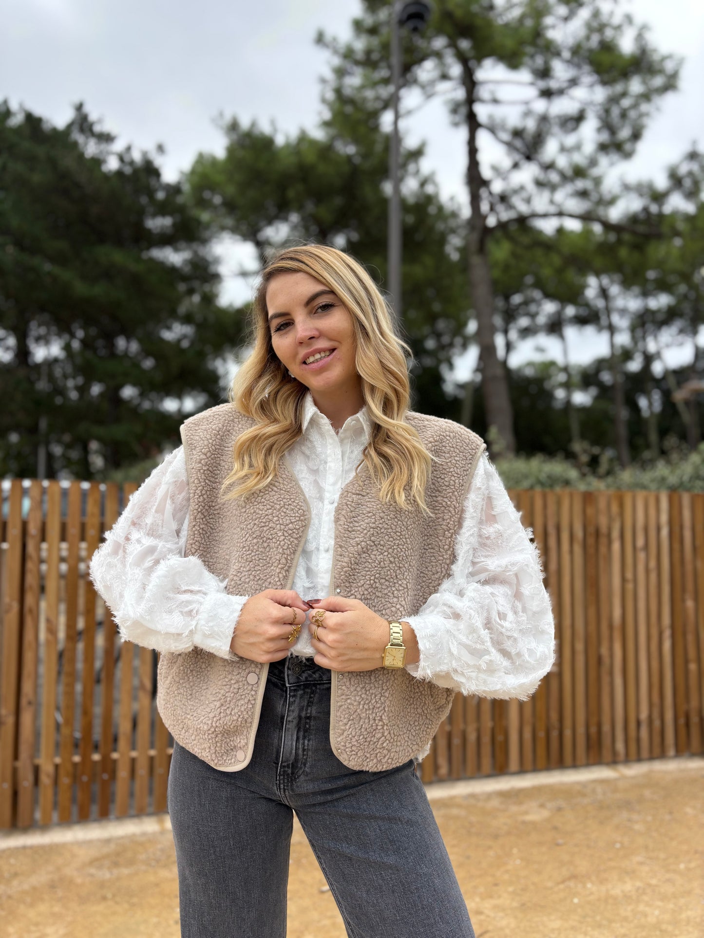 Veste sans manches ABY Taupe clair