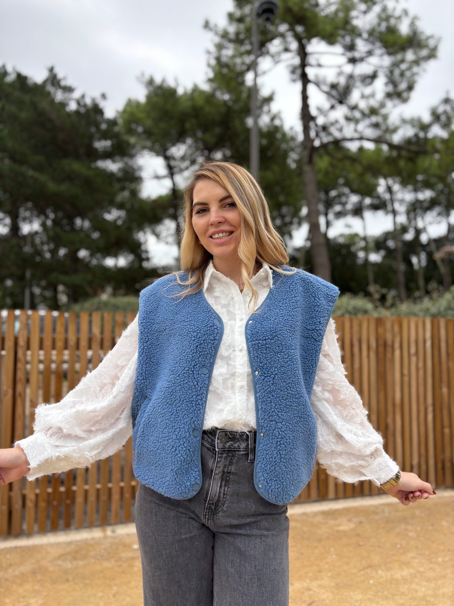 Veste sans manches ABY Bleu jean