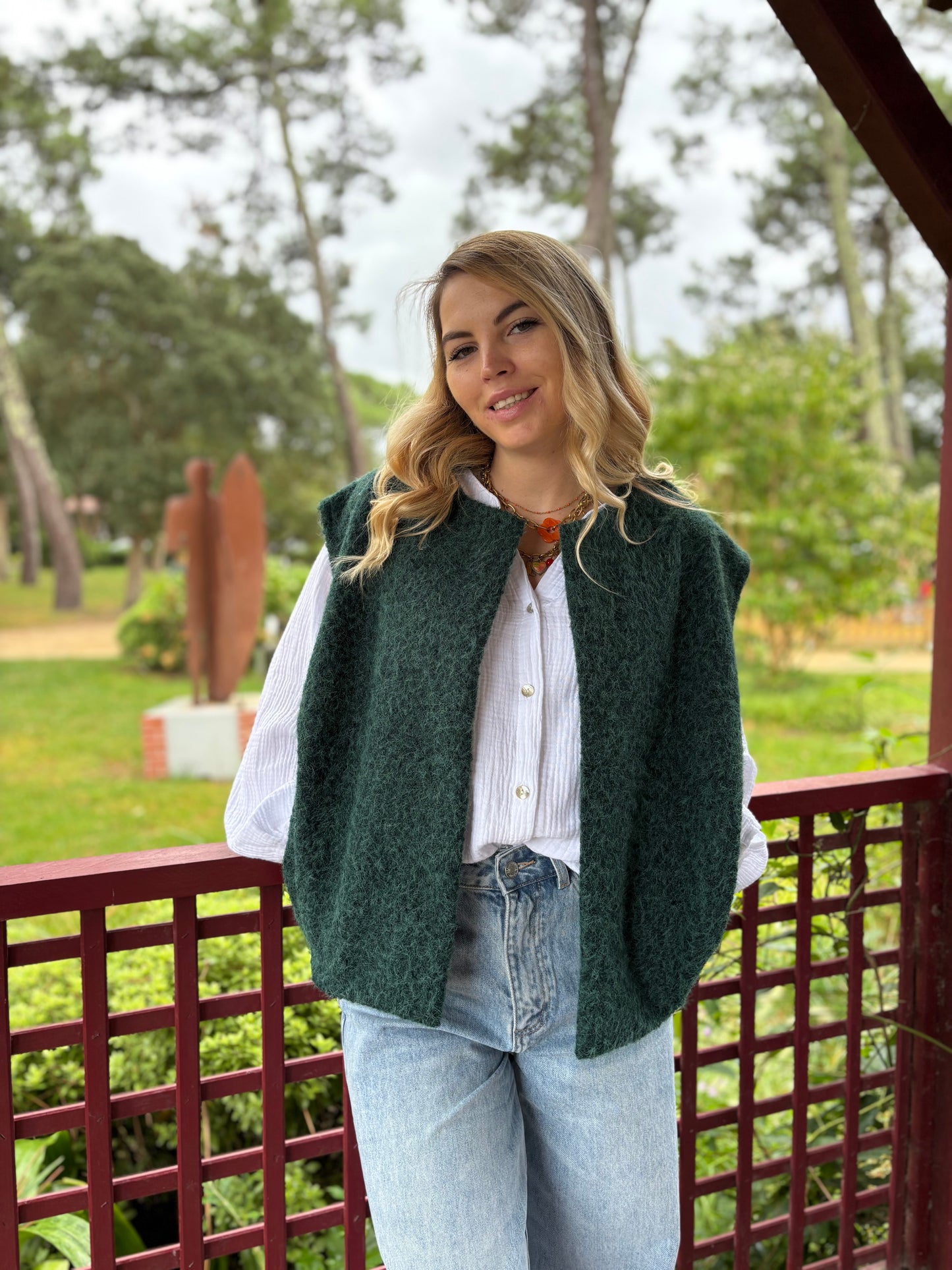 Veste sans manches LILI Vert sapin