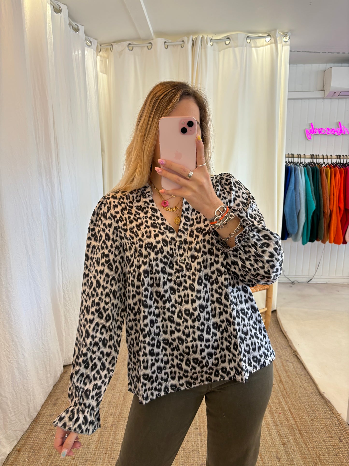 Blouse léopard MILENA Gris
