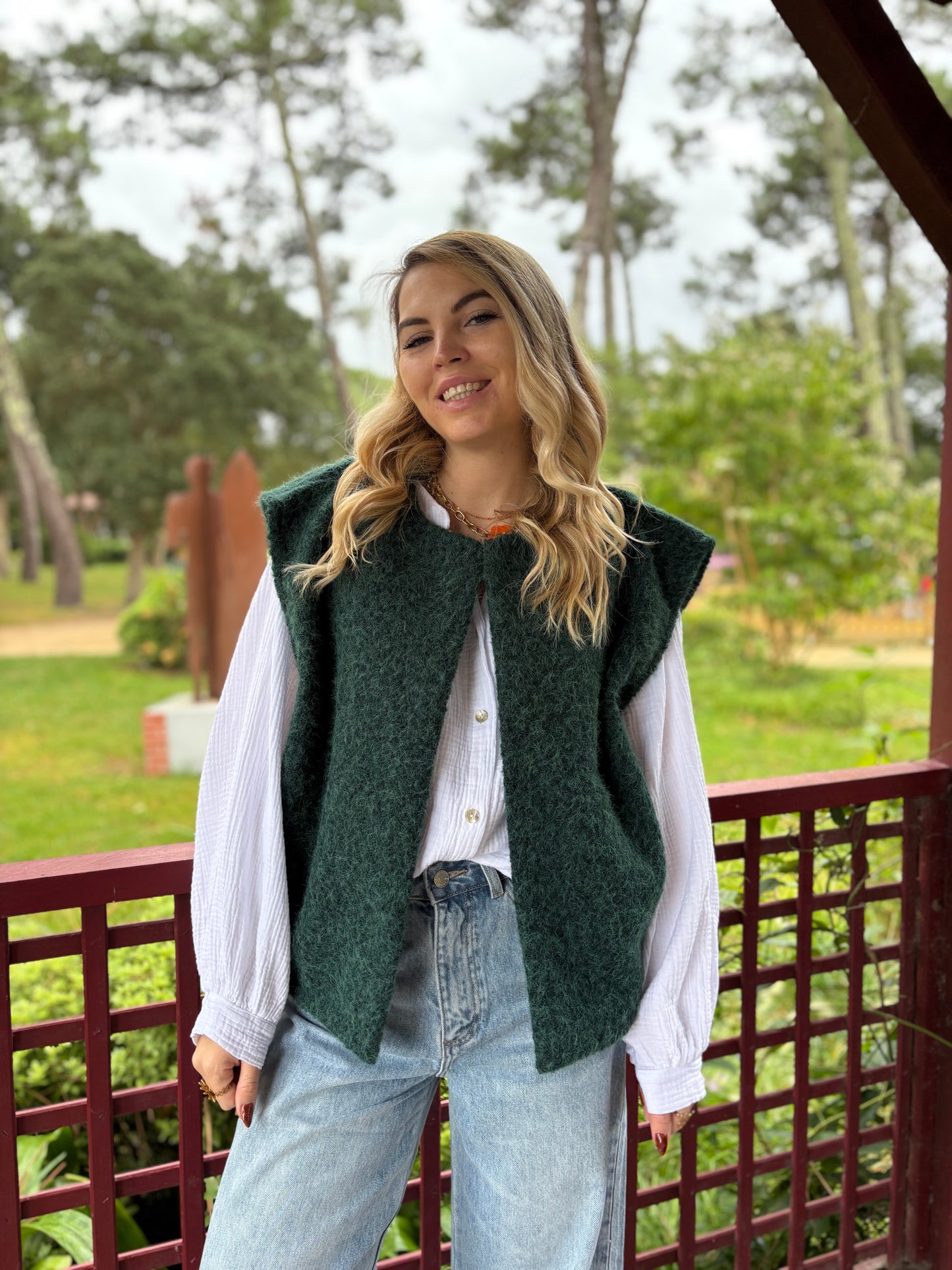 Veste sans manches LILI Vert sapin
