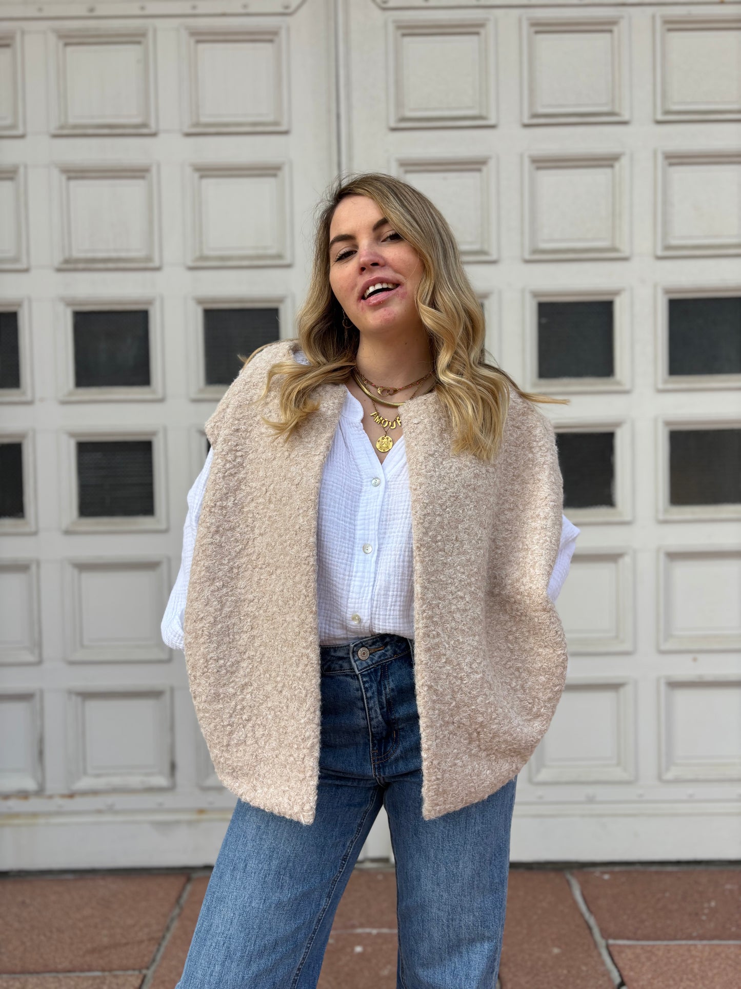 Veste sans manches LILI Beige