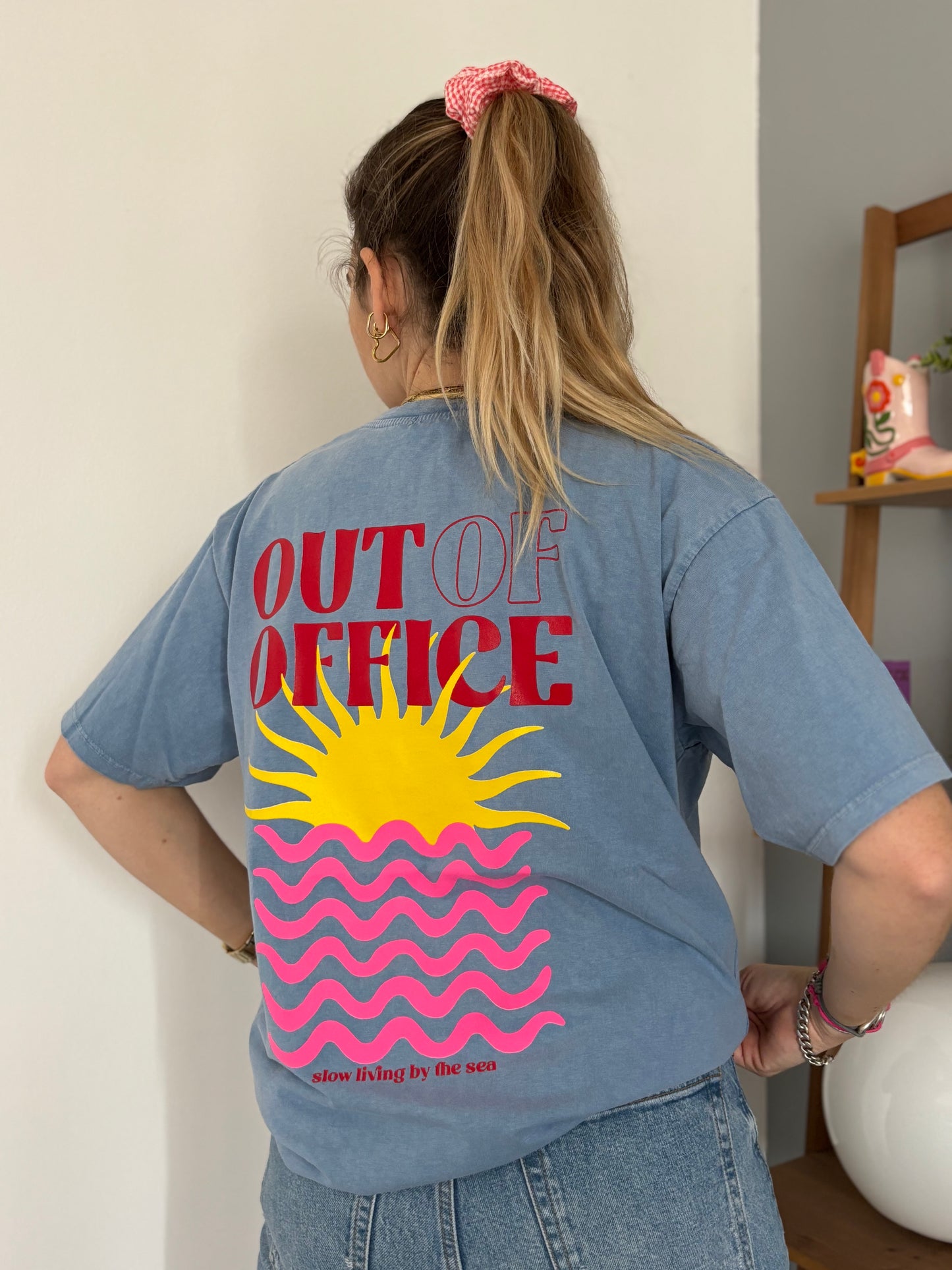 T-shirt OUT OF OFFICE Bleu