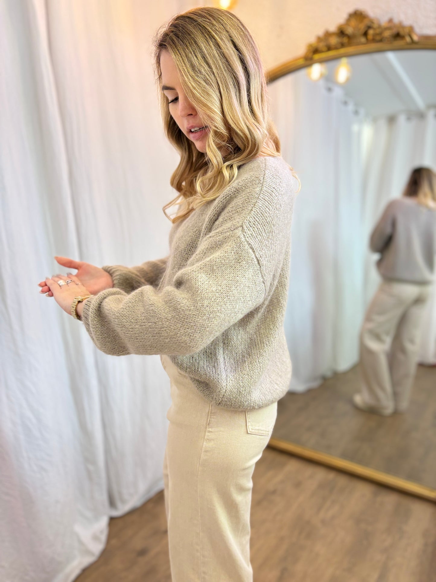 69 - Gilet LOU - Gris beige đ§Ą