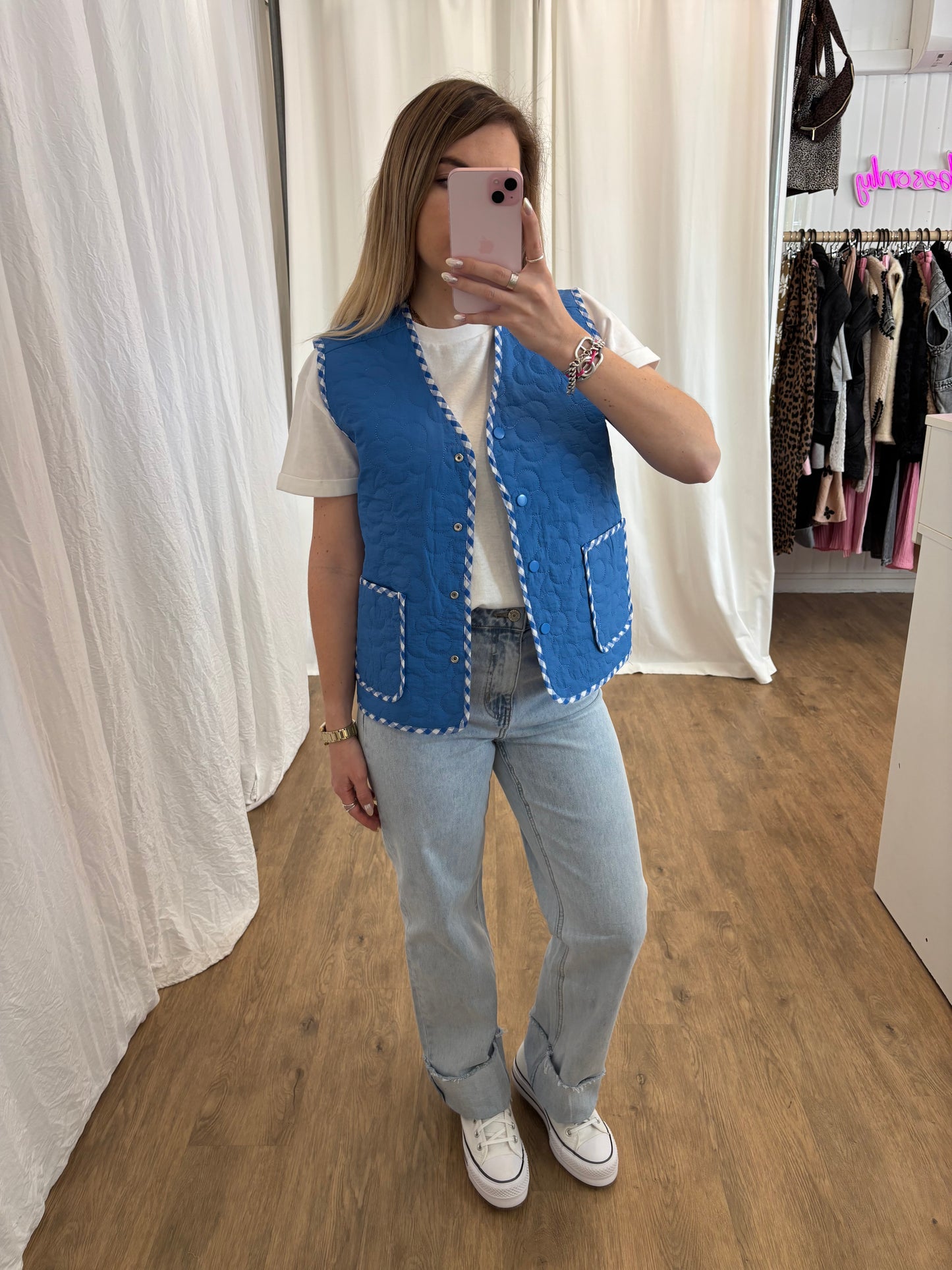 Veste sans manches LUCILE Bleu réversible