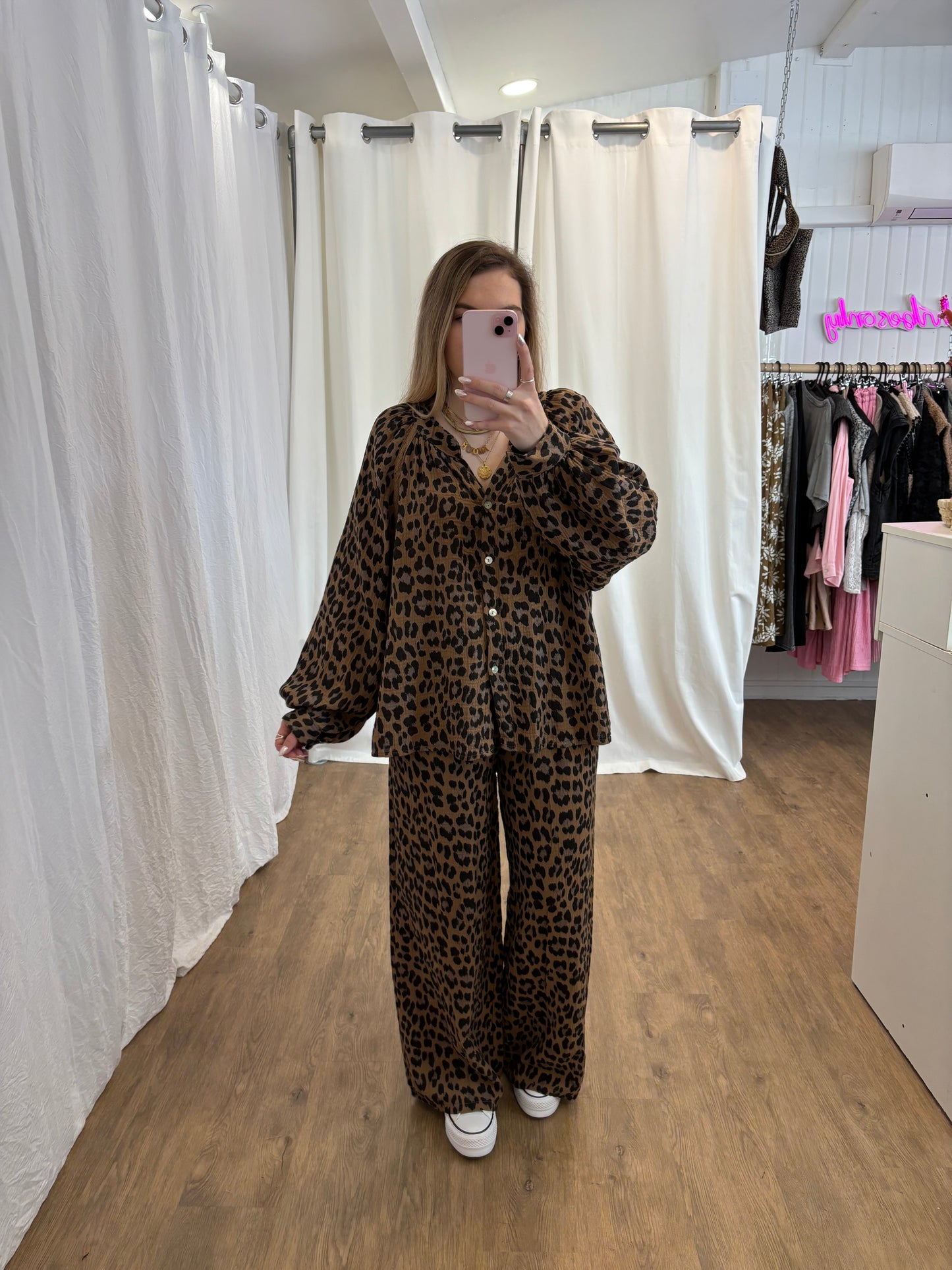 Pantalon LYA Léopard Camel
