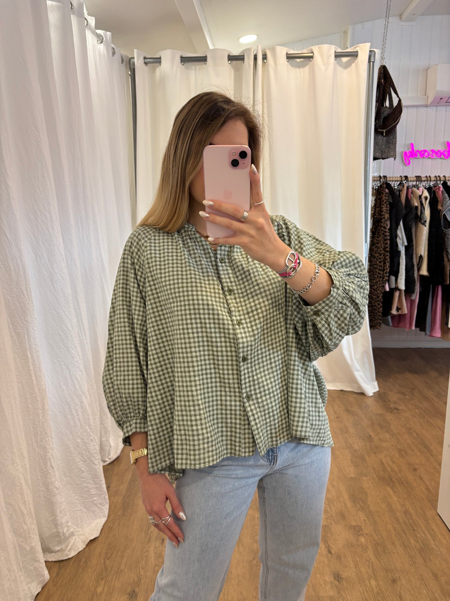 Chemise JOSEPHINE Vichy Kaki