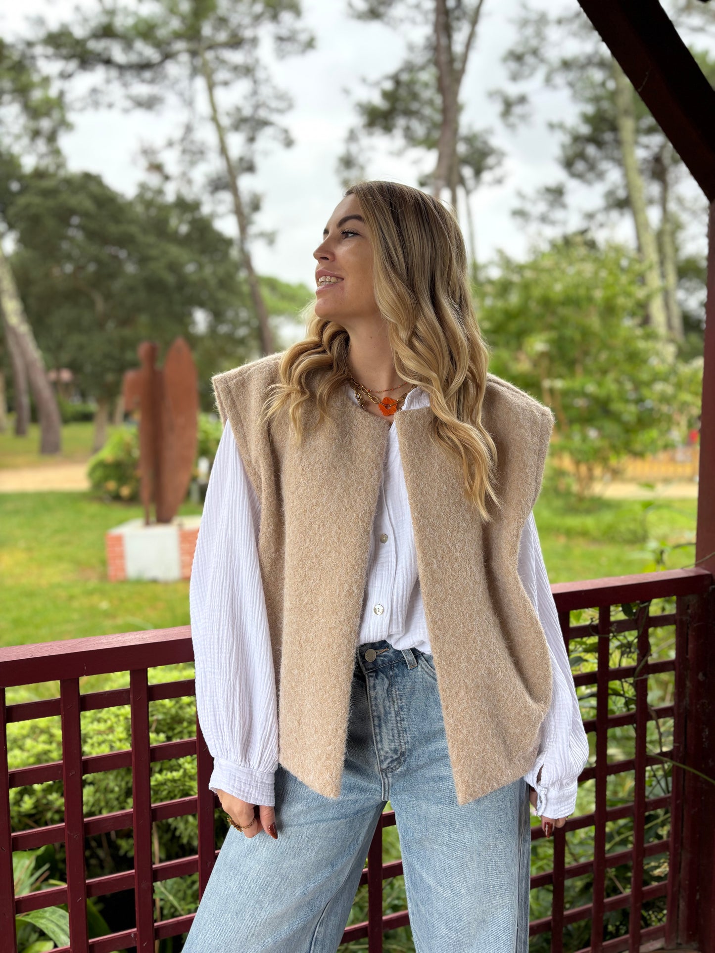 Veste sans manches LILI Beige