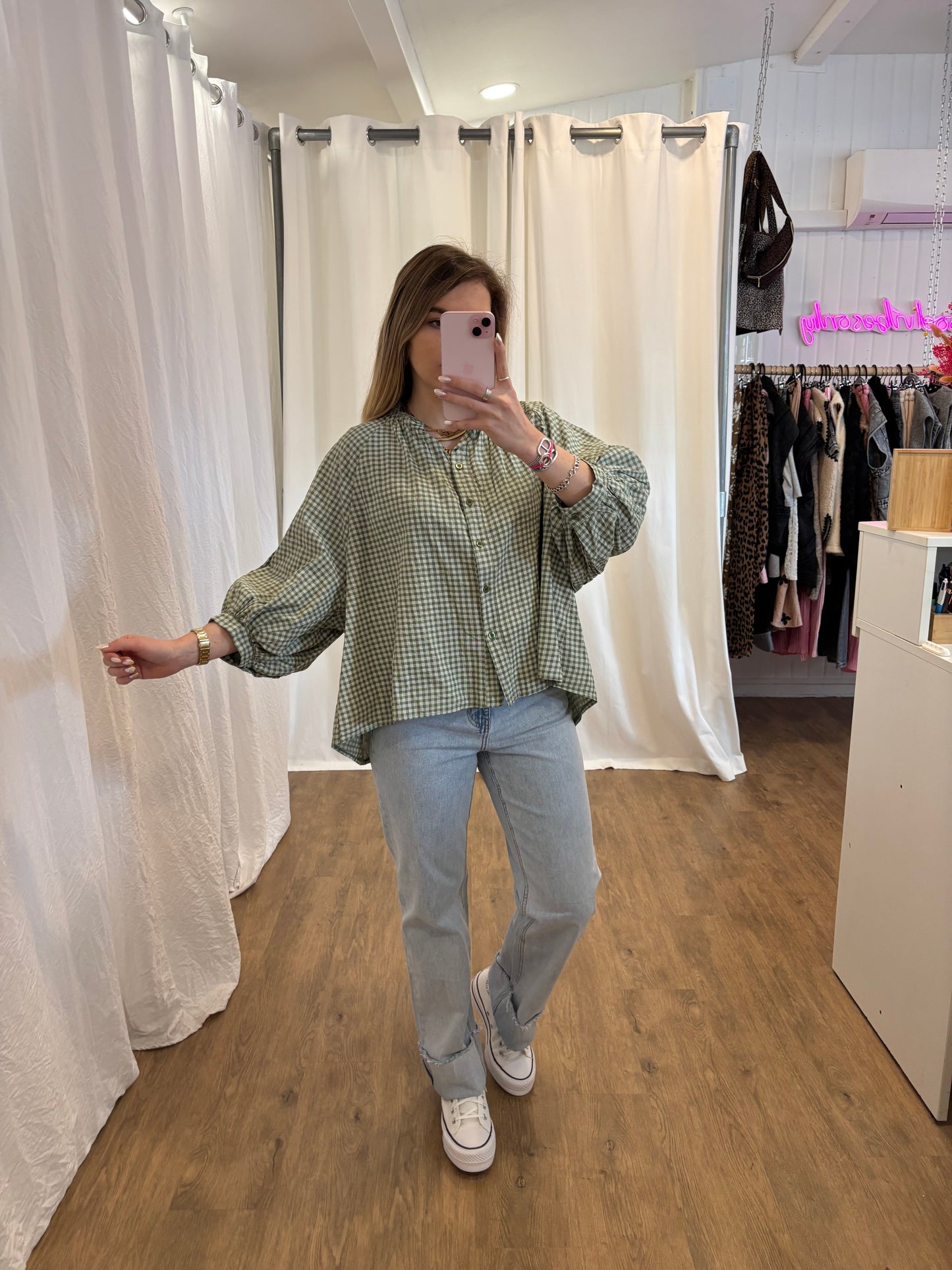 Chemise JOSEPHINE Vichy Kaki