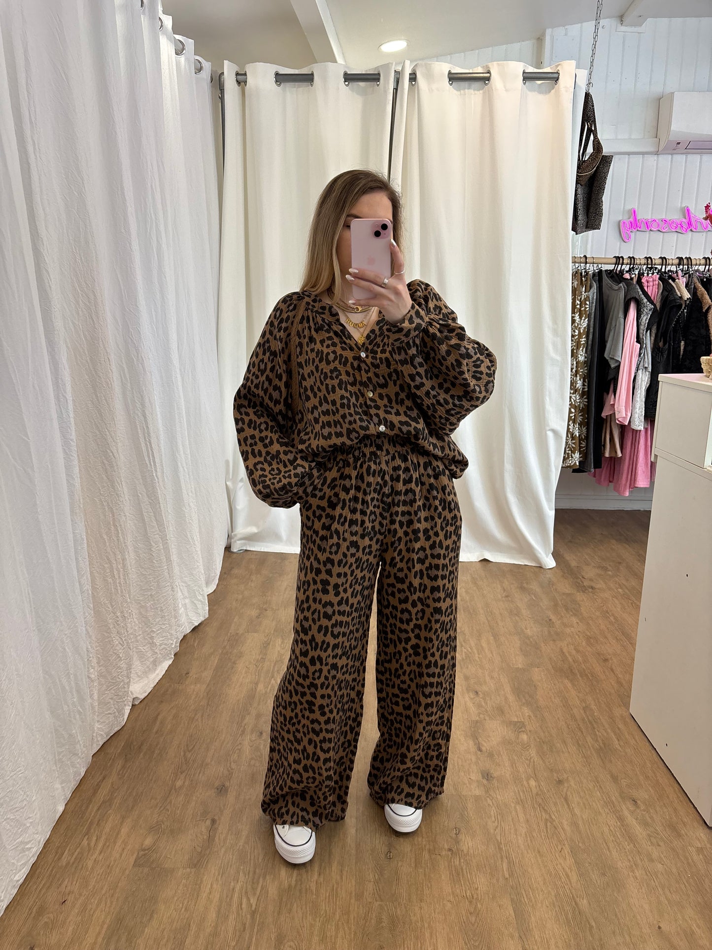 Pantalon LYA Léopard Camel