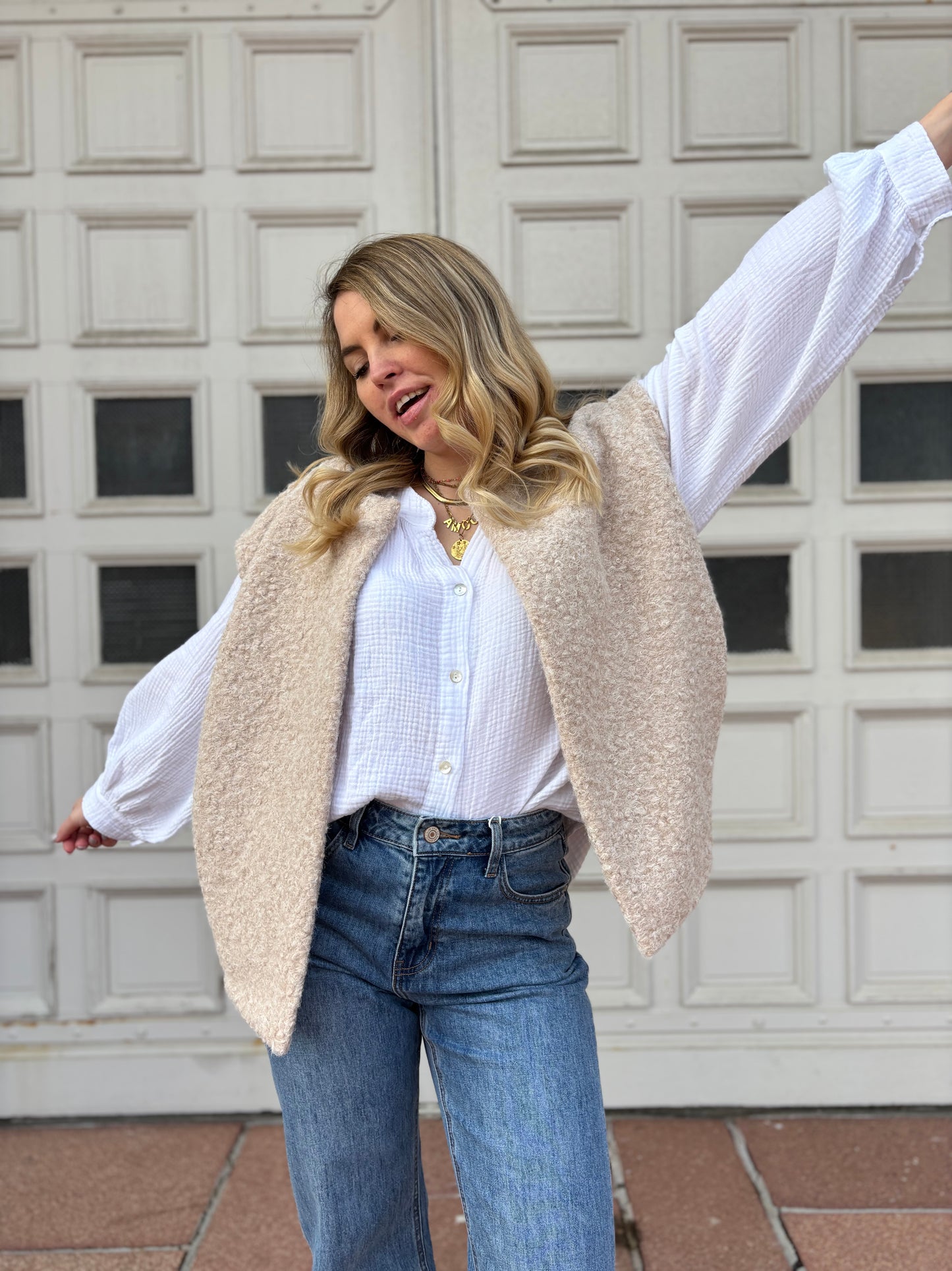 Veste sans manches LILI Beige