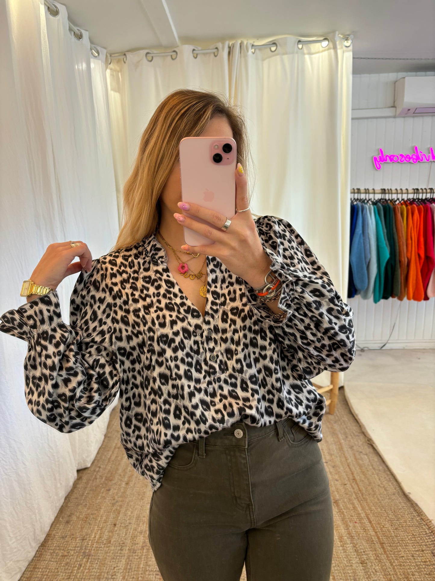 Blouse léopard MILENA Gris