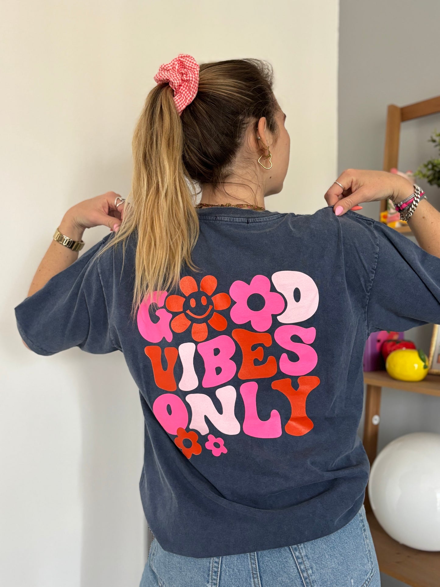T-shirt GOOD VIBES ONLY Bleu marine