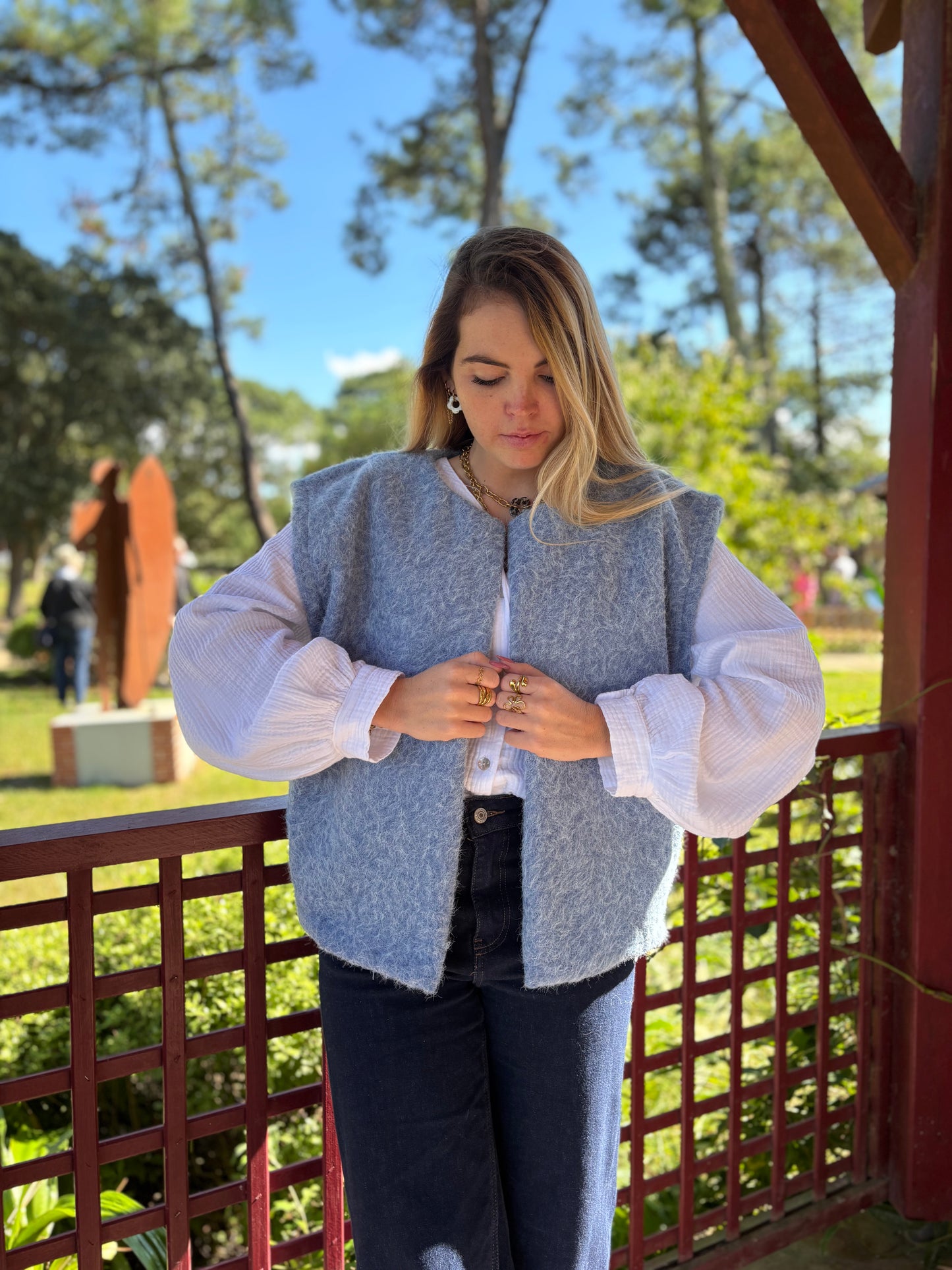 Veste sans manches LILI Bleu ciel