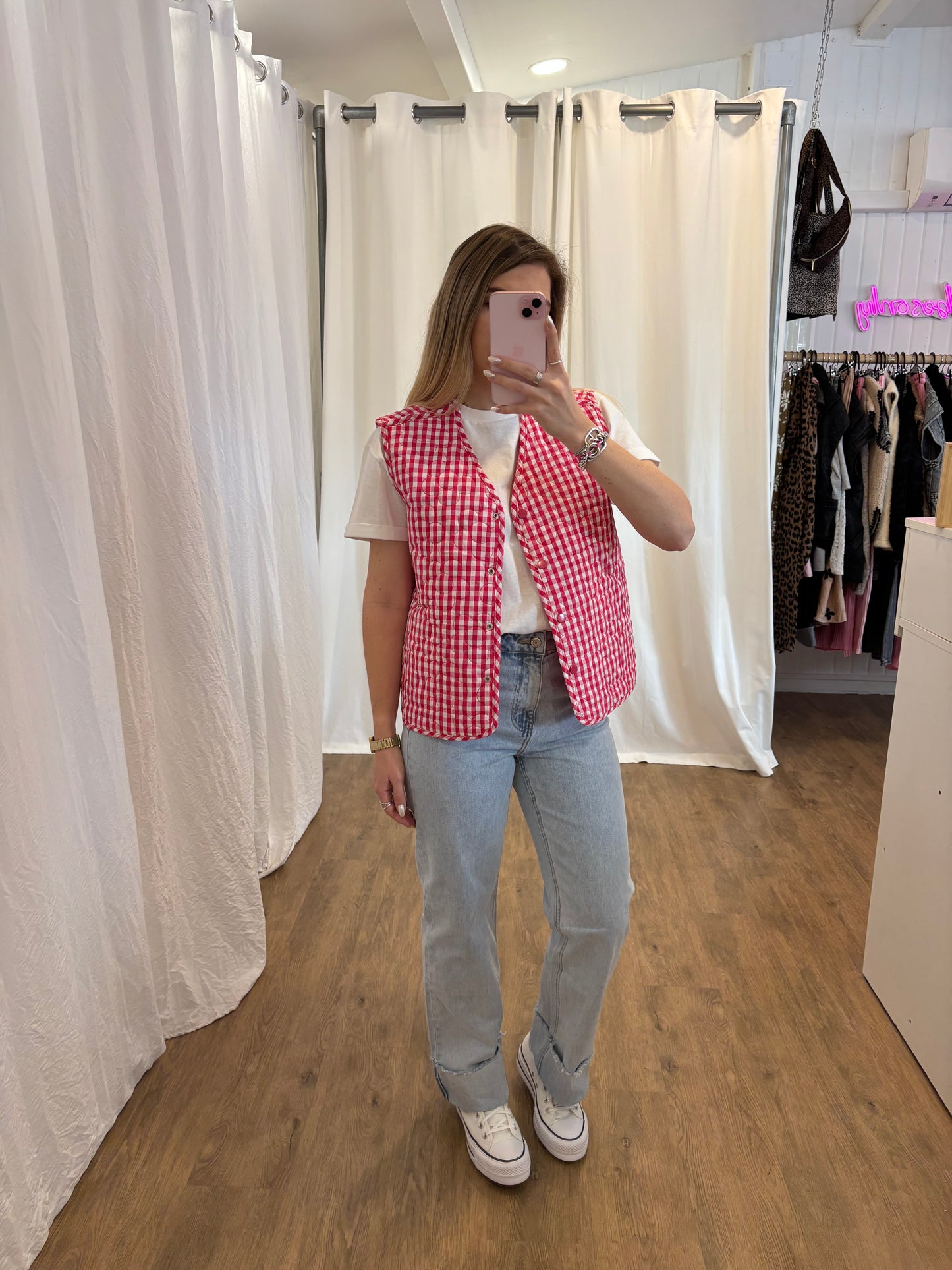 Veste sans manches LUCILE Framboise réversible