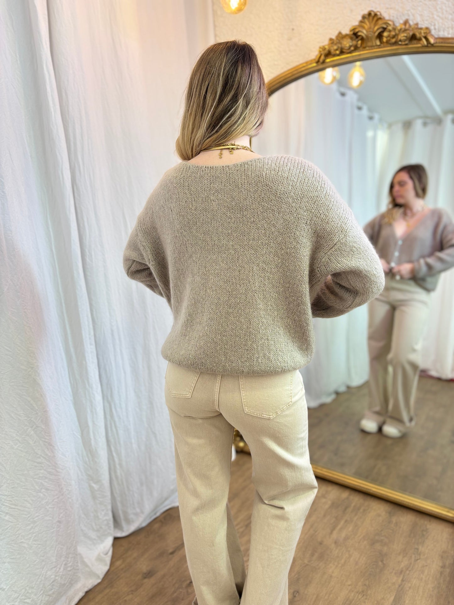 69 - Gilet LOU - Gris beige đ§Ą