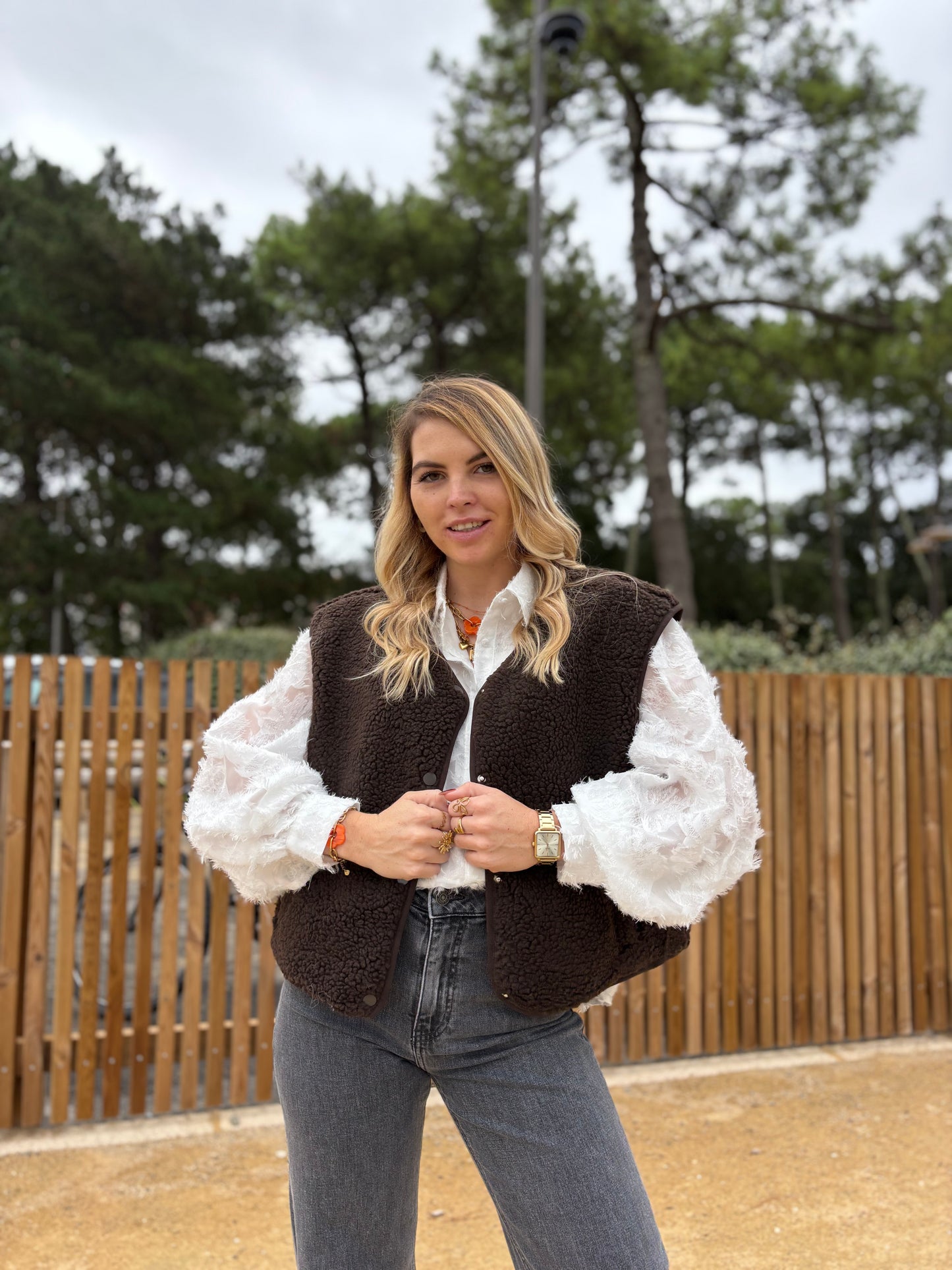 Veste sans manches ABY Café/Chocolat