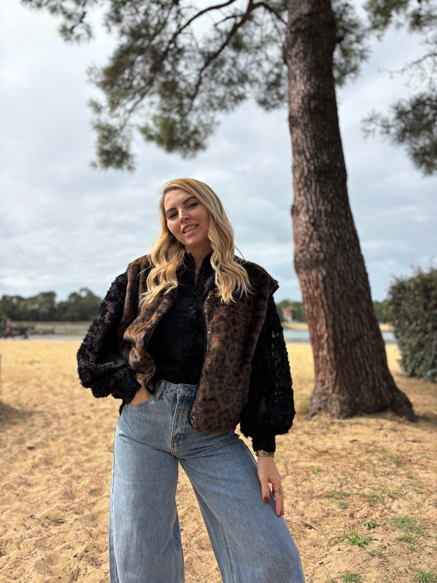 Veste sans manches MYO Léopard chocolat