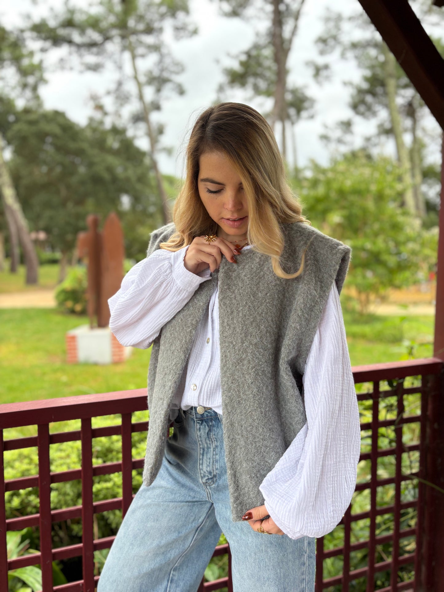 Veste sans manches LILI Gris clair