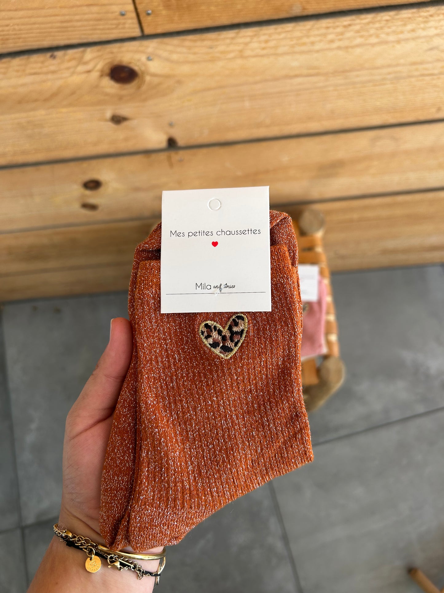 Chaussettes COEUR léopard