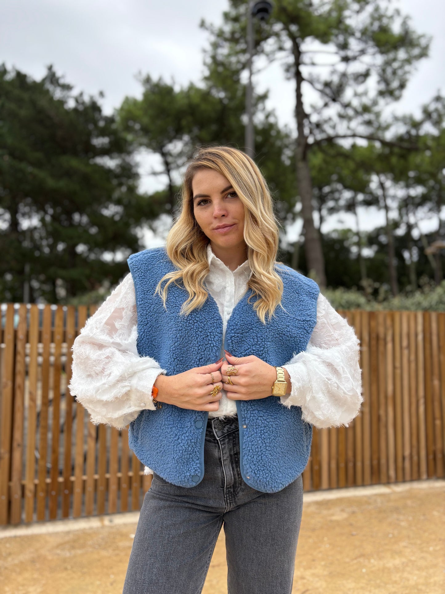 Veste sans manches ABY Bleu jean