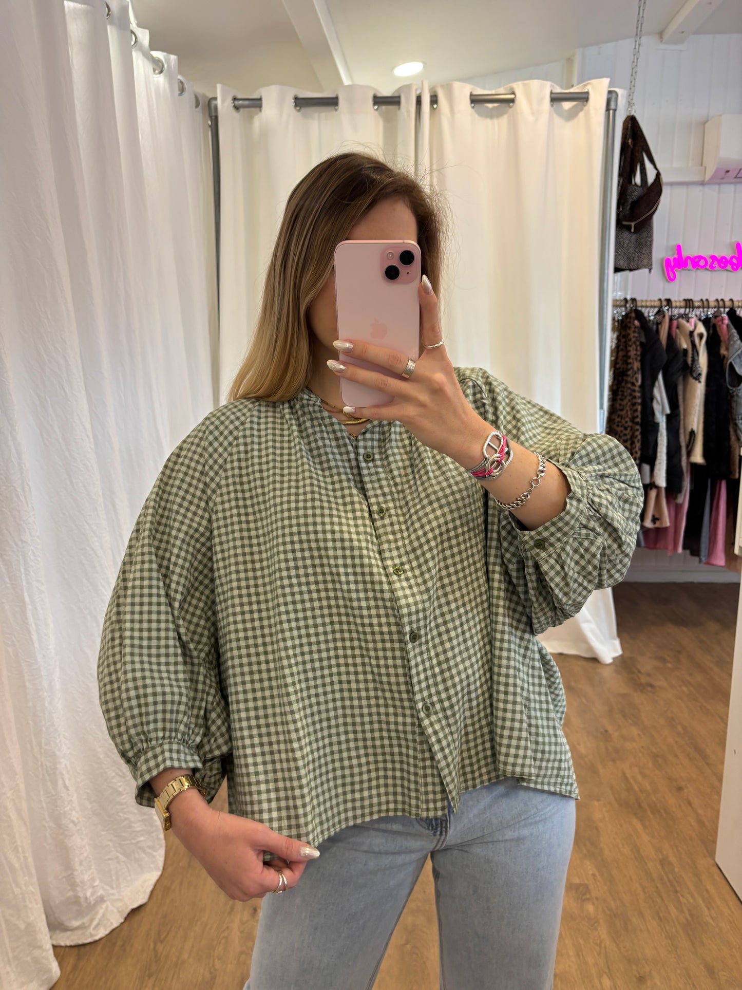 Chemise JOSEPHINE Vichy Kaki