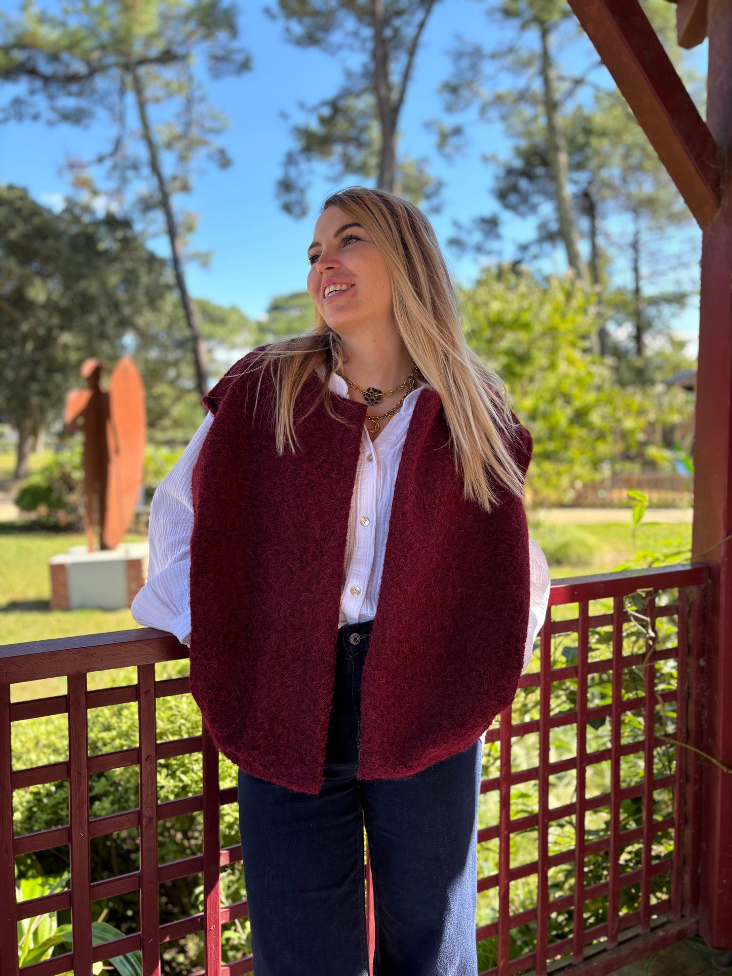 Veste sans manches LILI Bordeaux