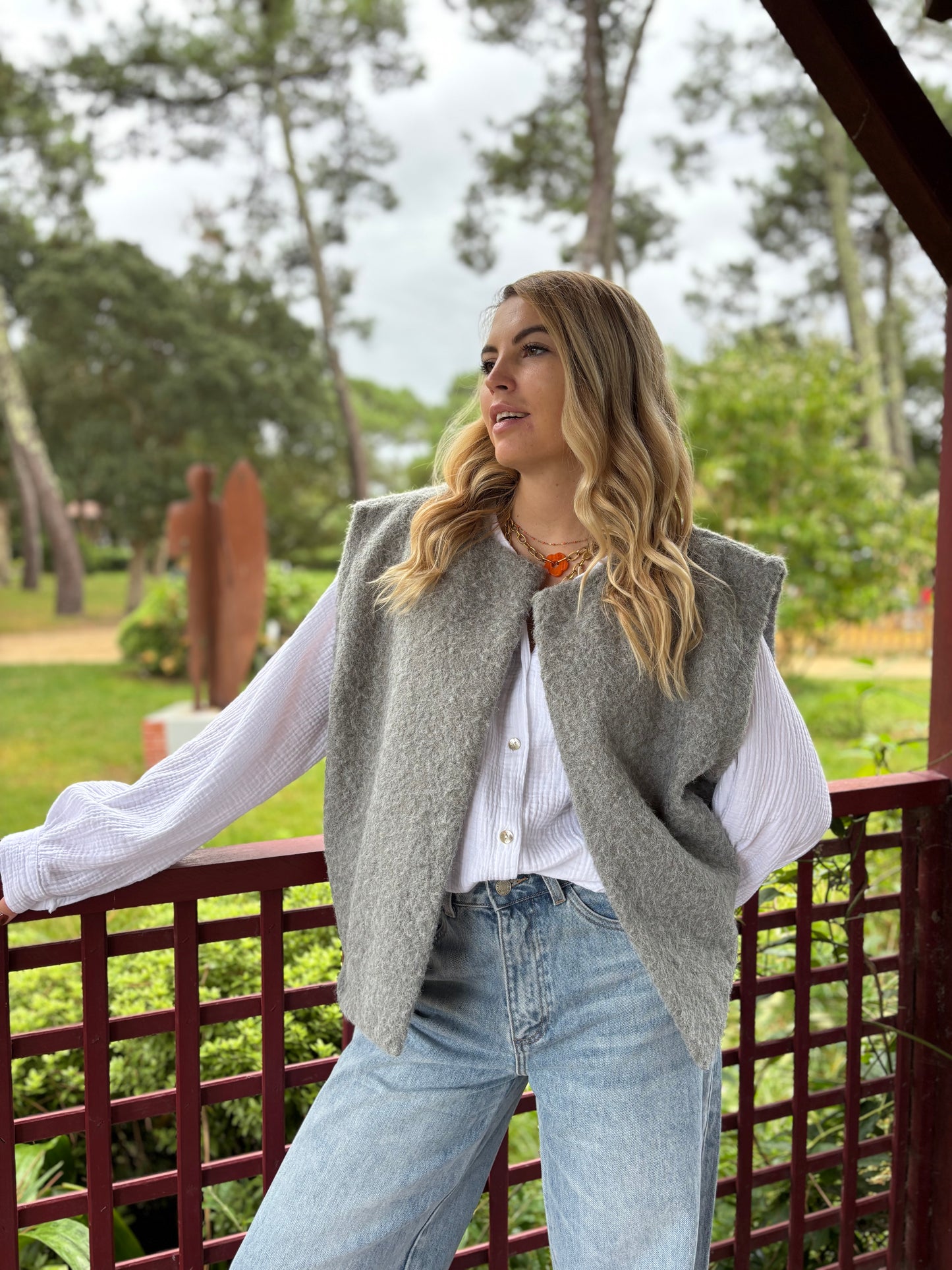 Veste sans manches LILI Gris clair